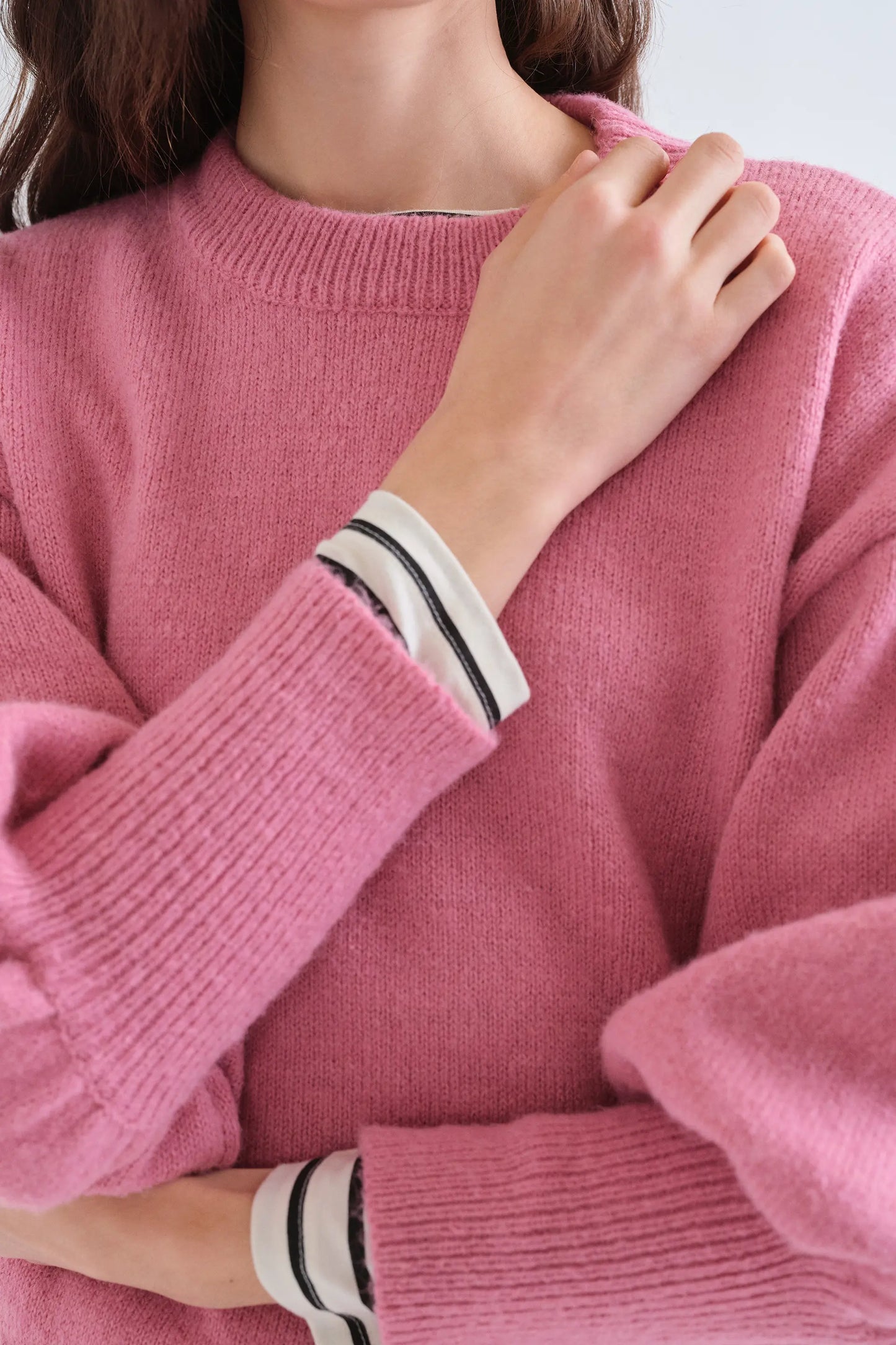 Maglia basica a maglia rosa