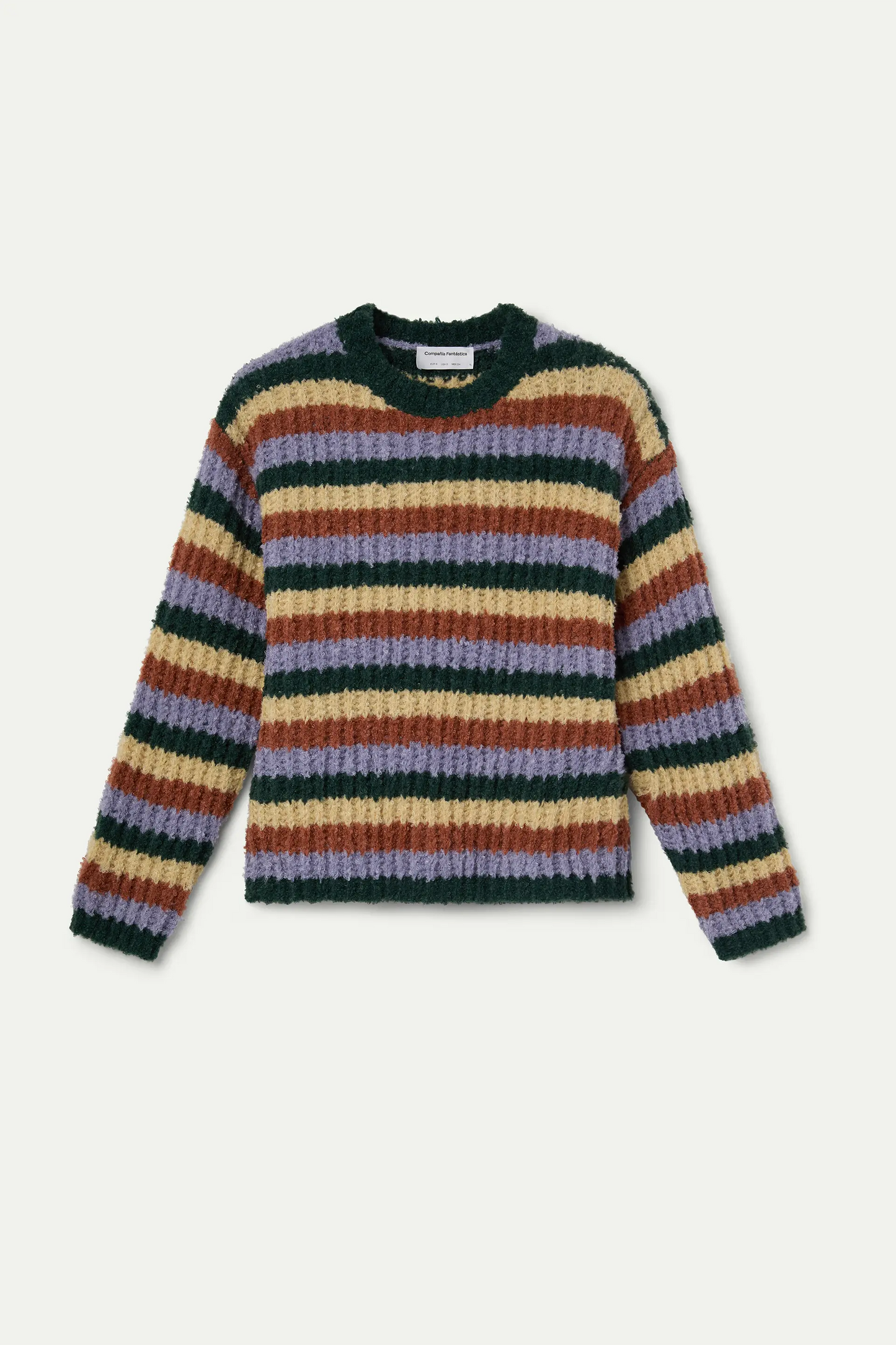 Maglione con stampa a righe multicolore