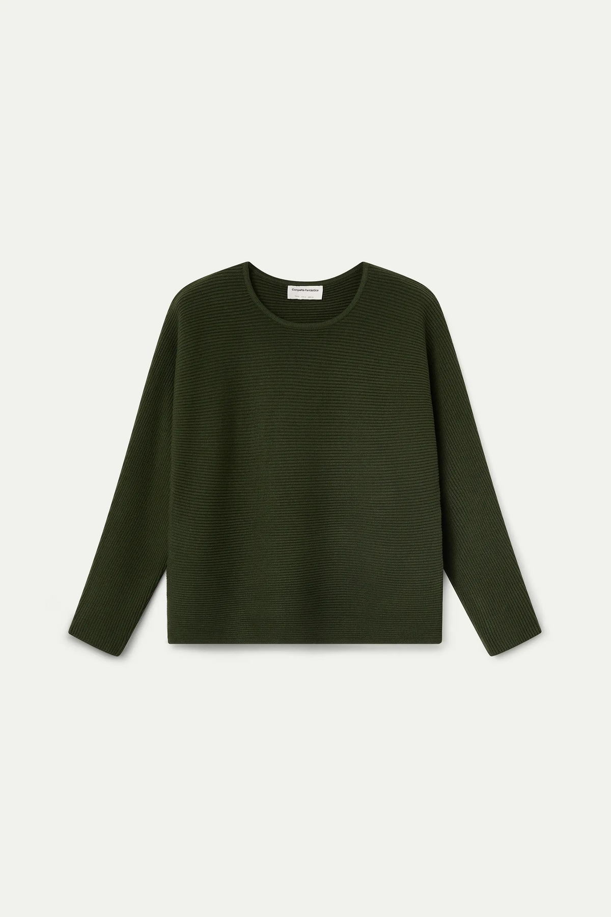Maglione in maglia a righe verde oliva