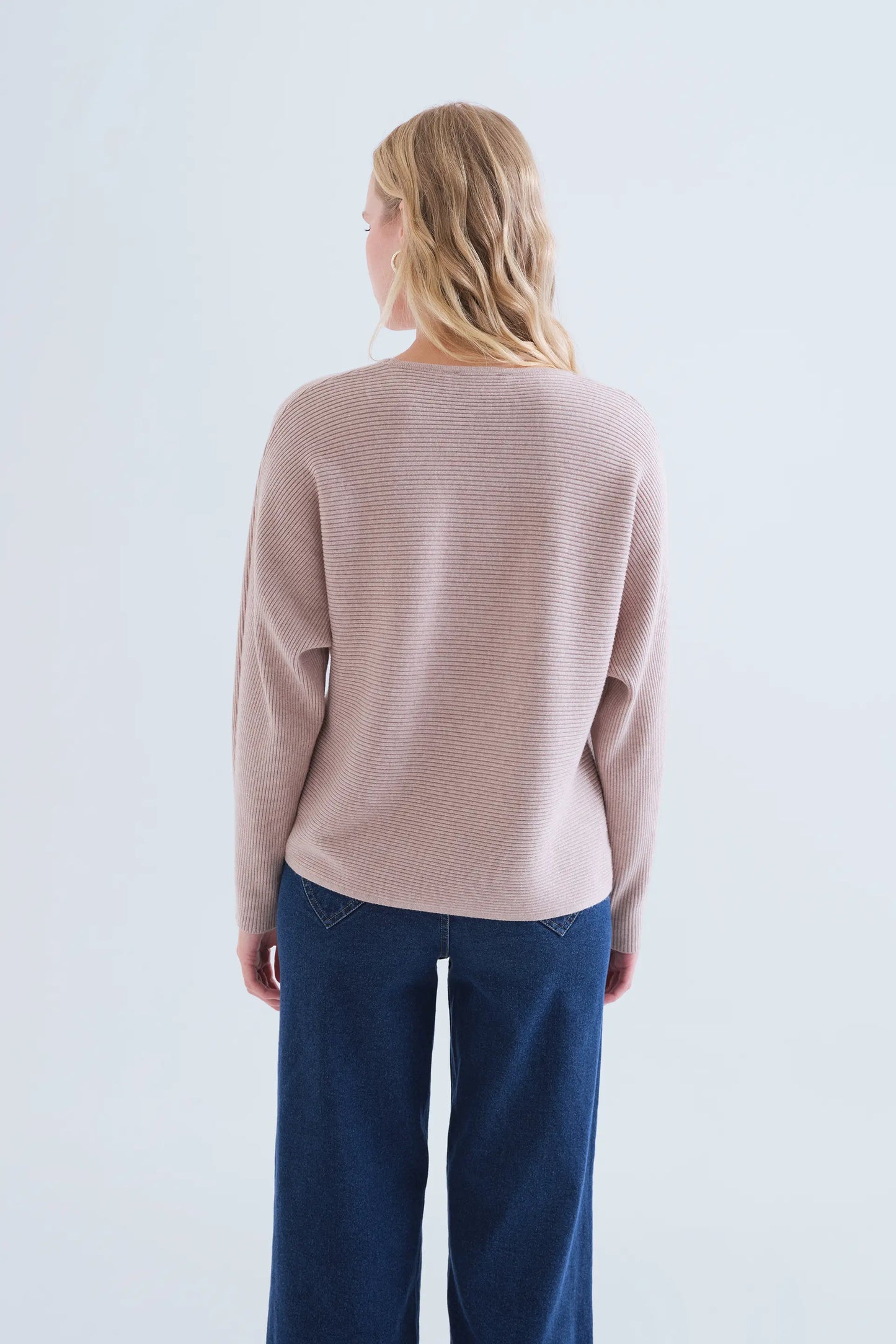 Maglione a righe beige