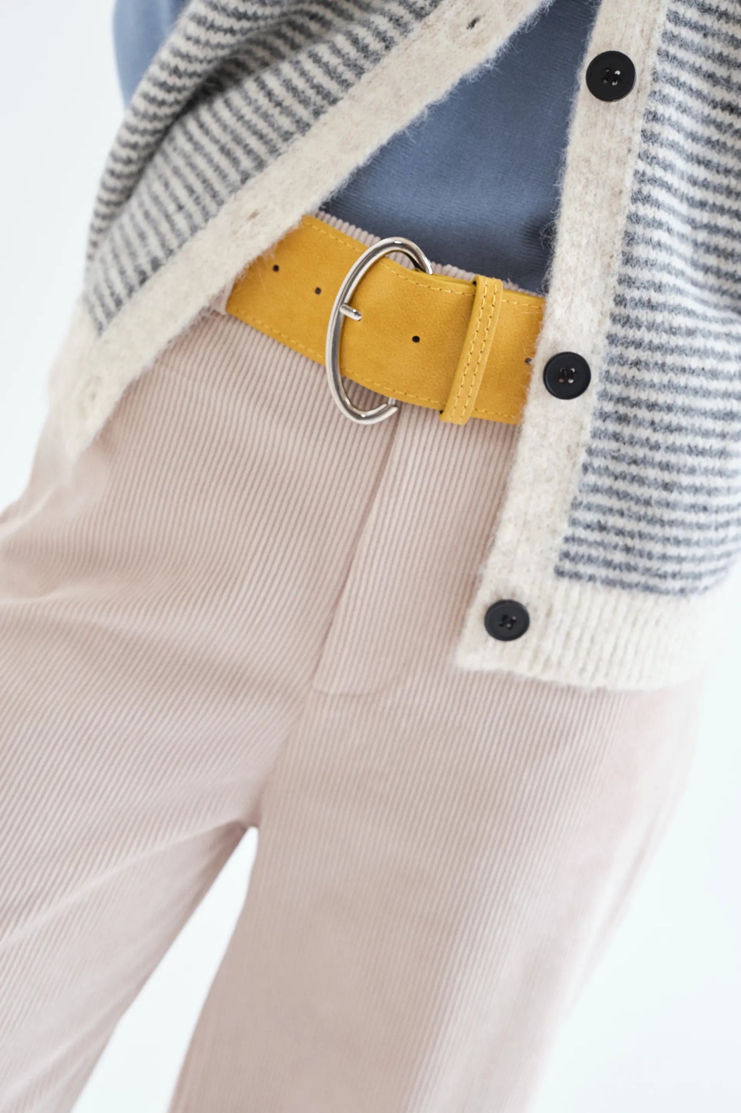 Yellow faux leather belt