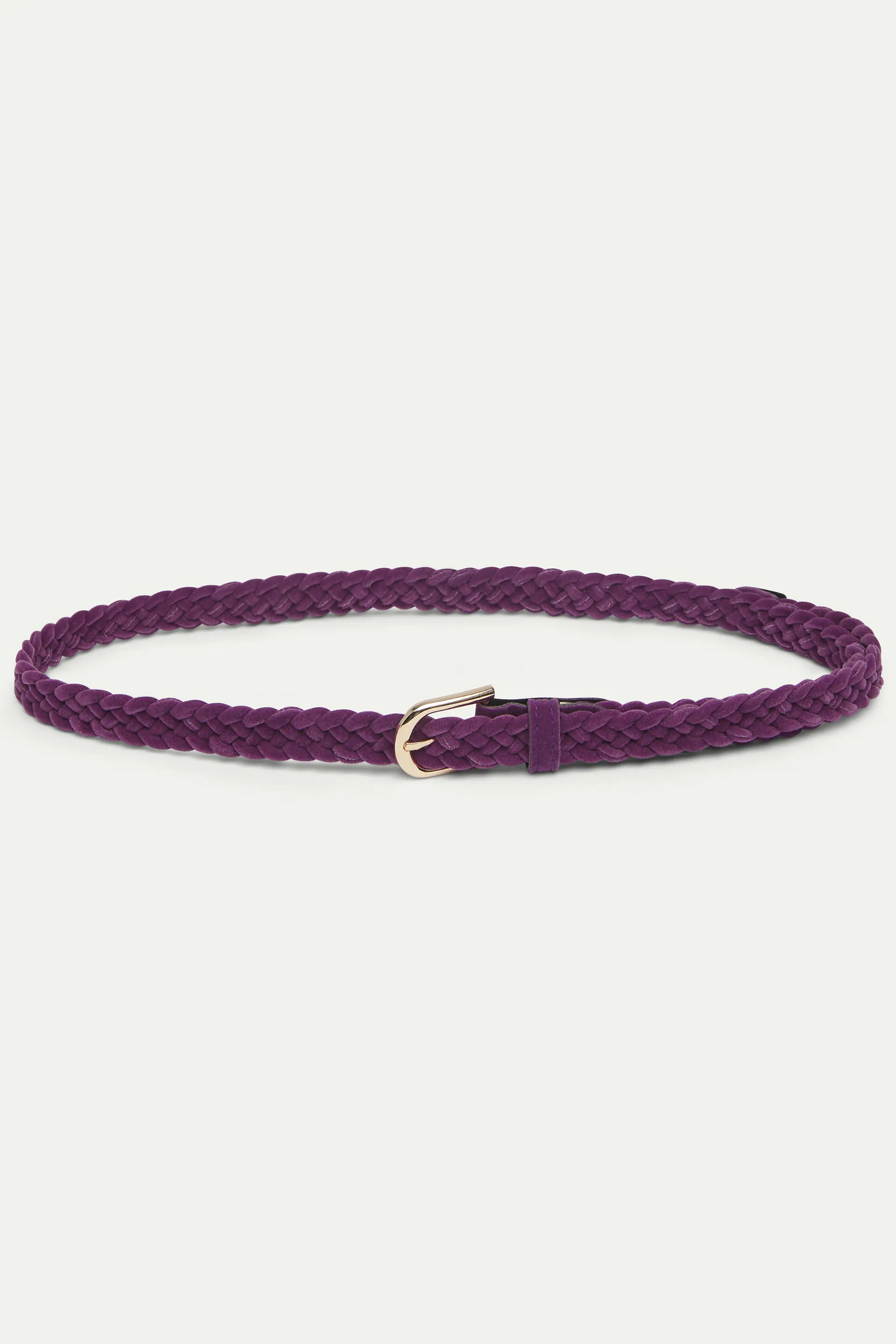 Cintura in pelle sintetica intrecciata viola