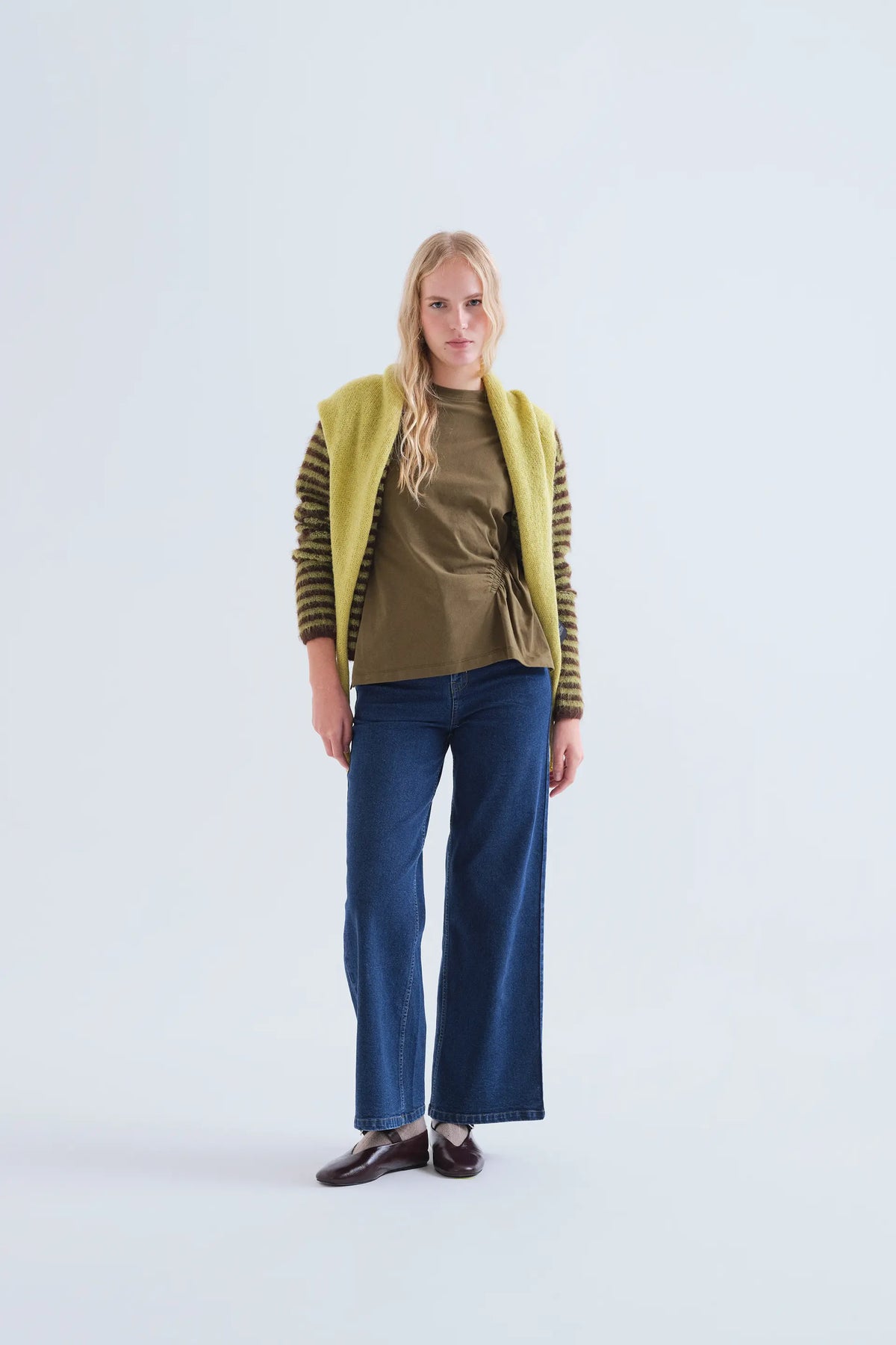 T-shirt basica 100% cotone verde oliva