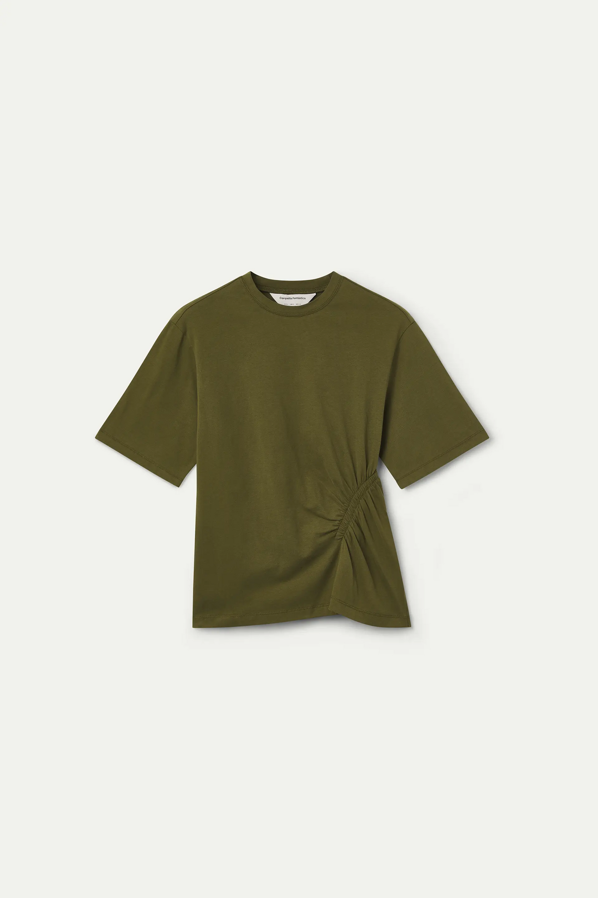 T-shirt basica 100% cotone verde oliva