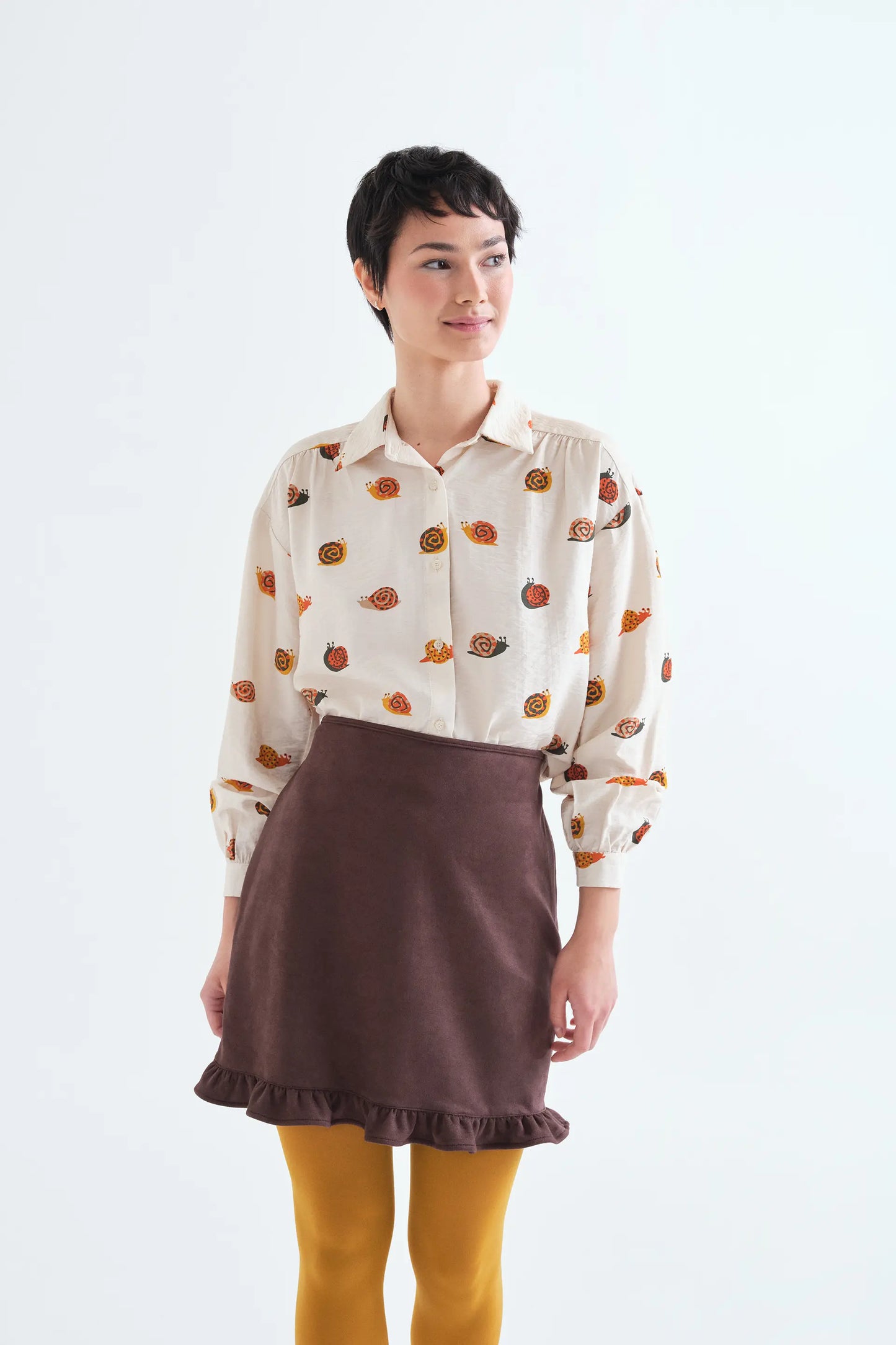 Camicia con stampa di lumache