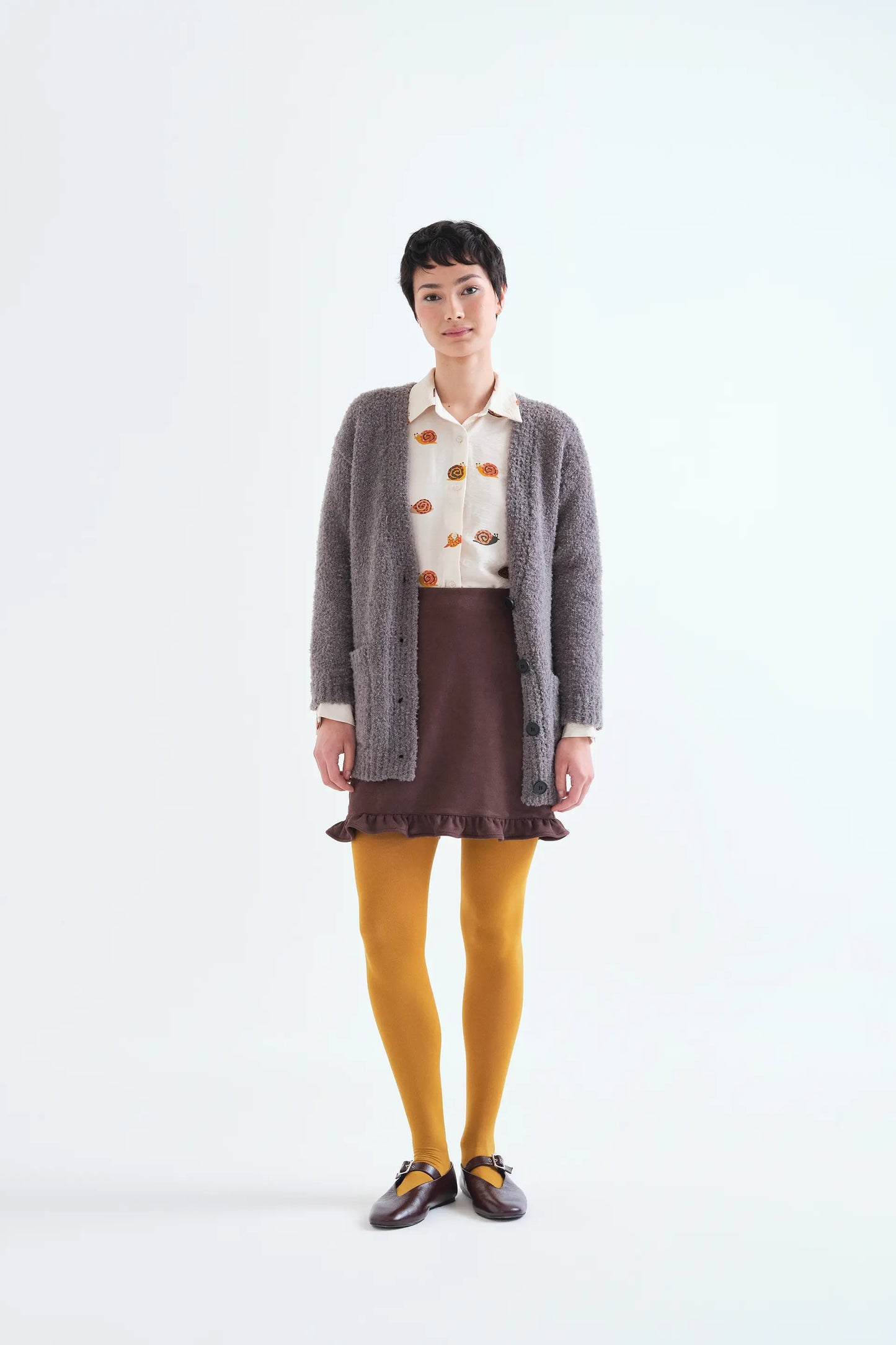 Camicia con stampa di lumache