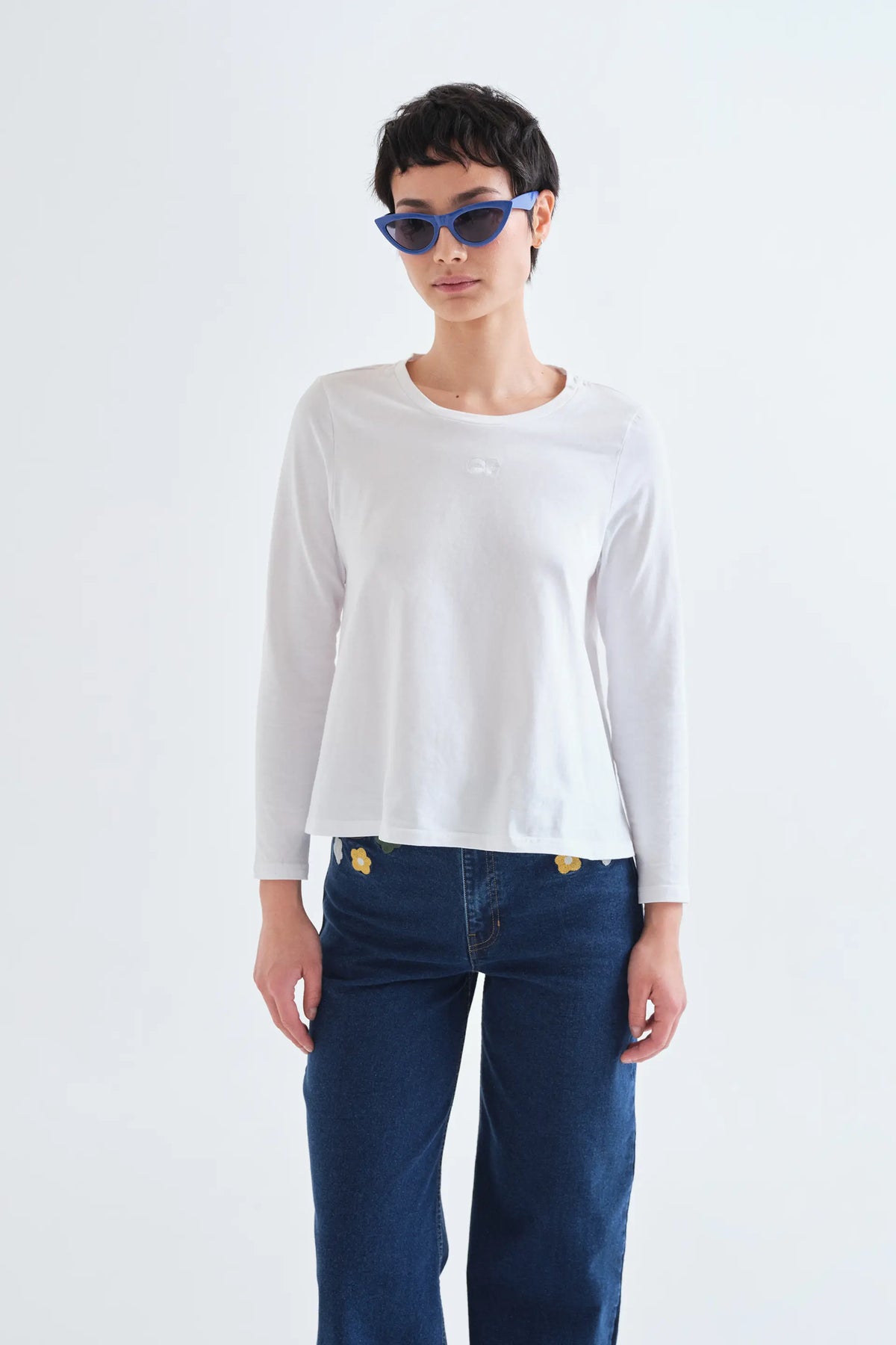 T-shirt 100% cotone bianco "CF"