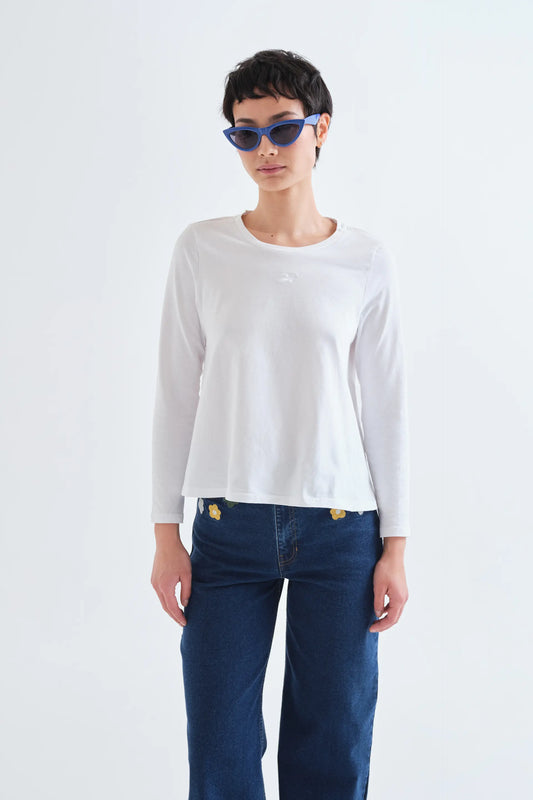 T-shirt 100% cotone bianco "CF"