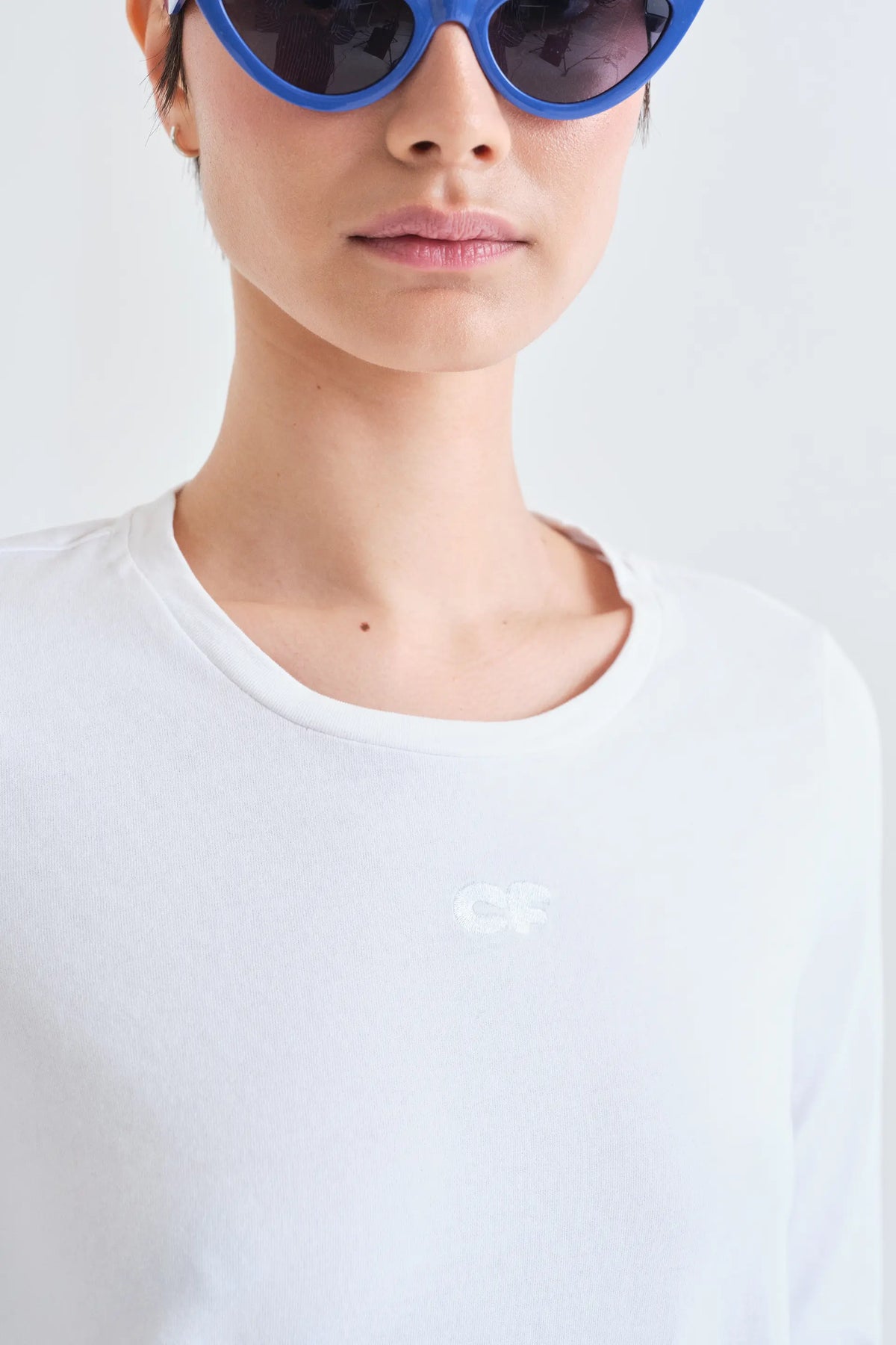 T-shirt 100% cotone bianco "CF"