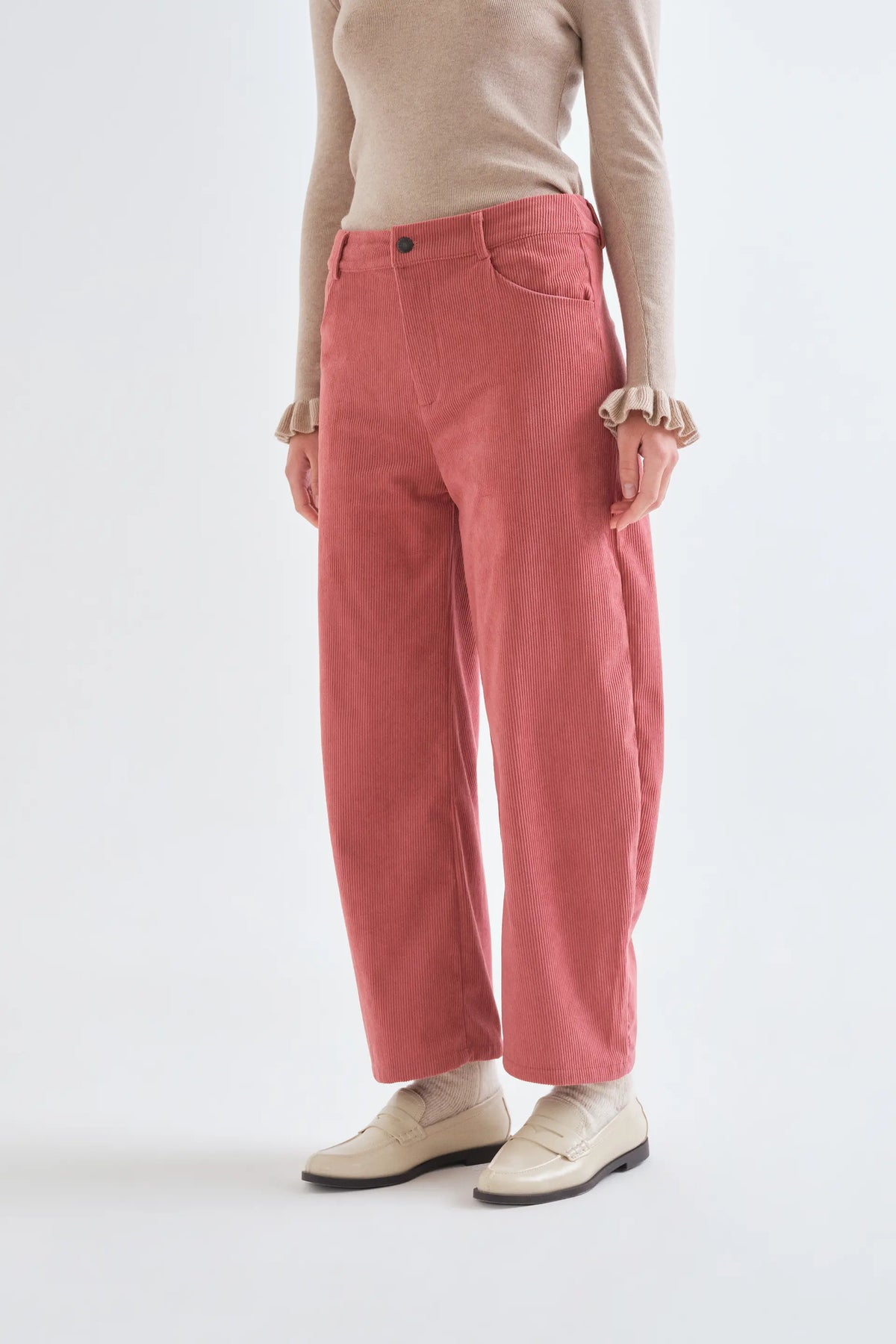Pantalón de pana rosa