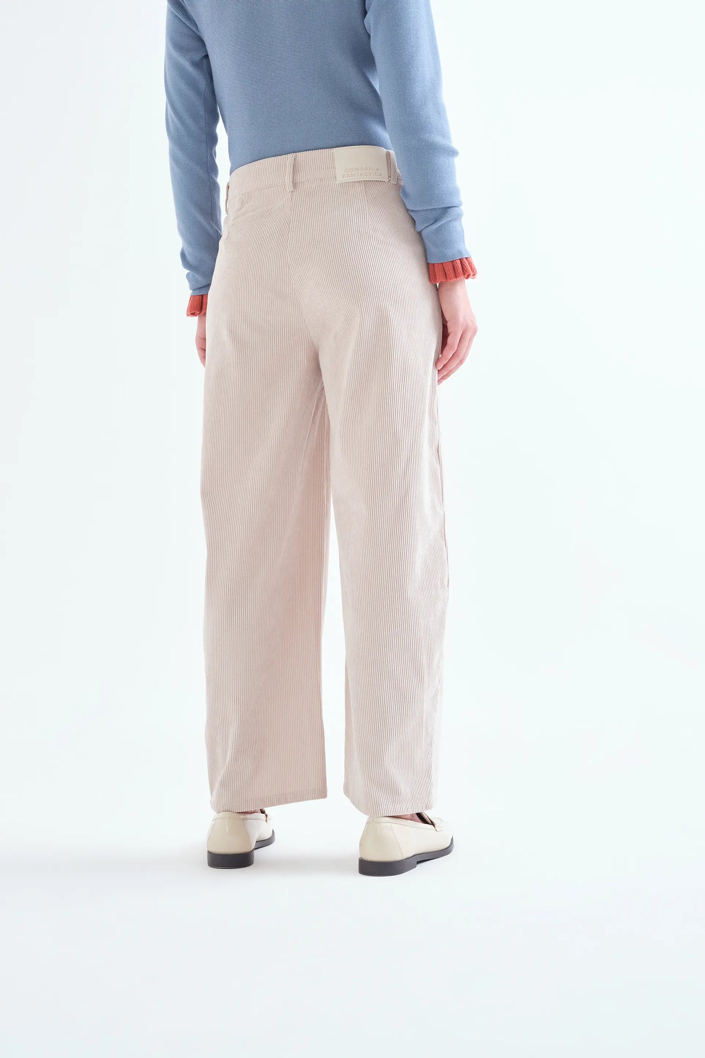 Pantalón de pana blanco crudo