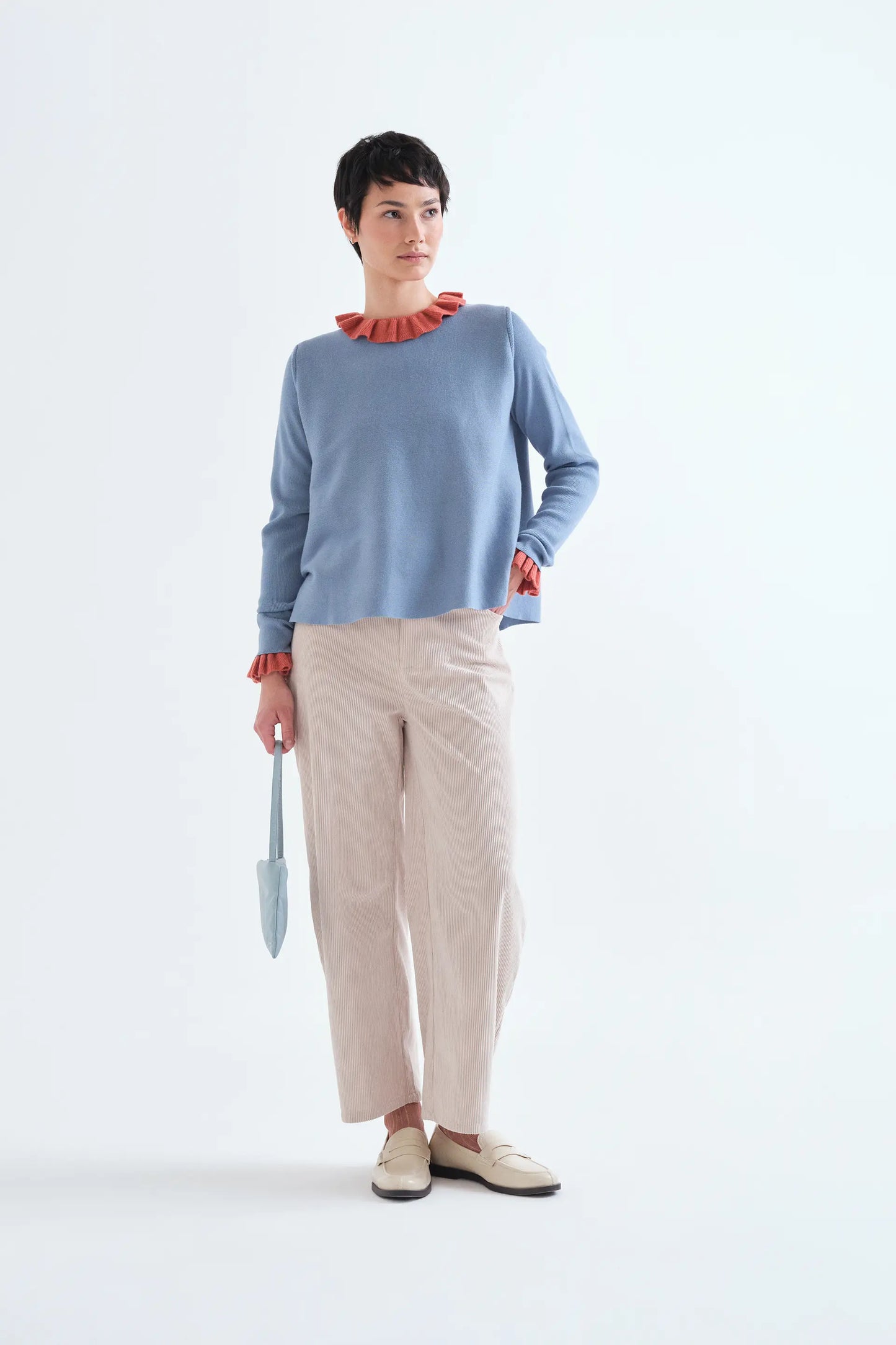 Pantalón de pana blanco crudo