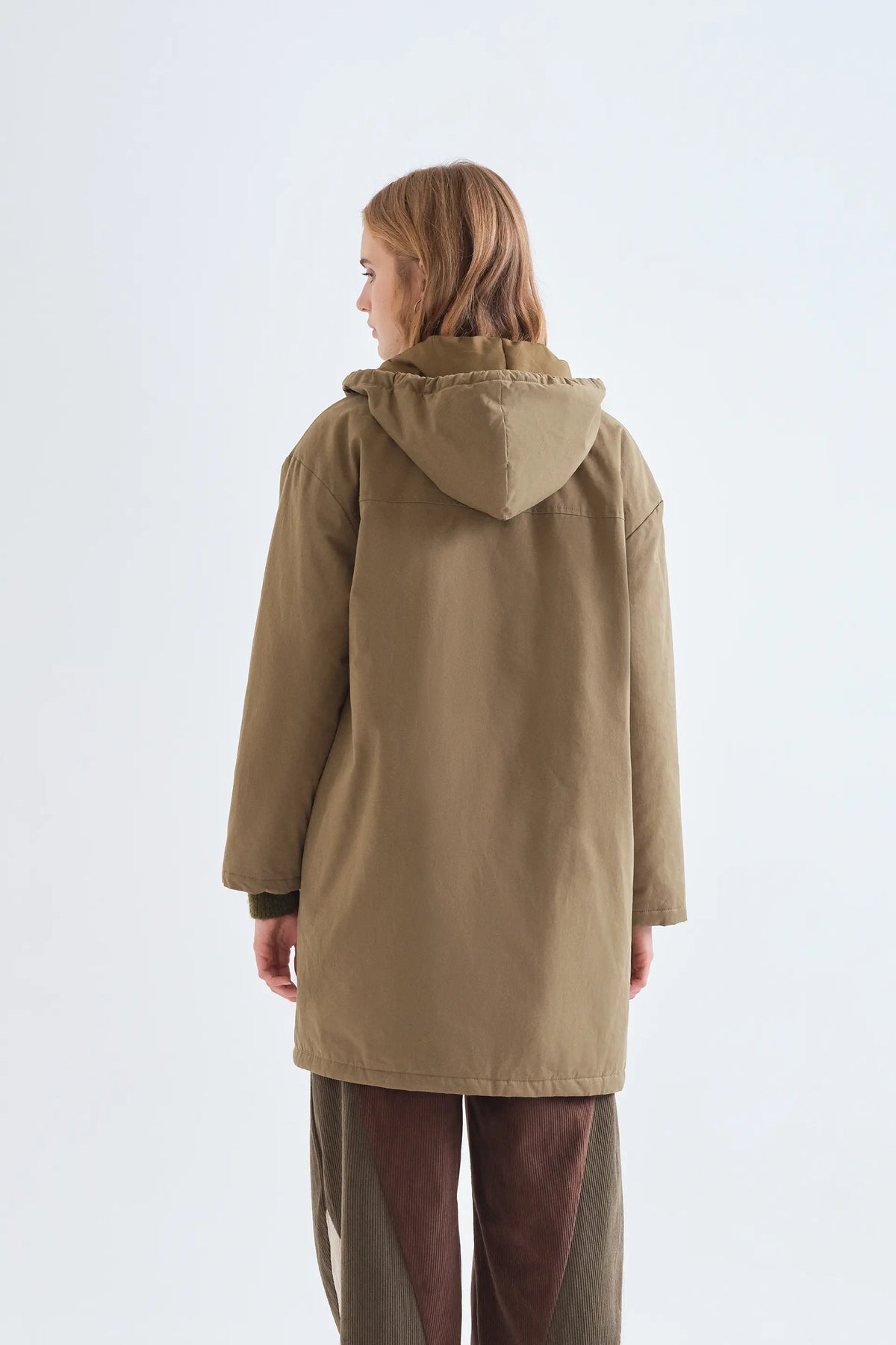 Cappotto 100% cotone con cappuccio verde