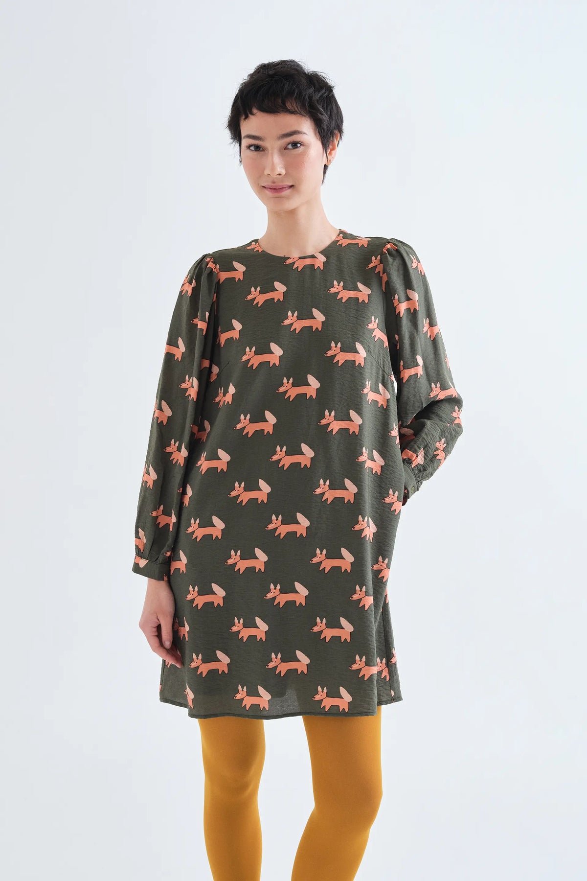 Vestido corto con estampado Volpe
