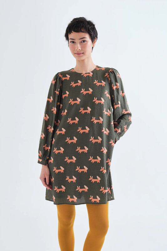 Vestido corto con estampado Volpe