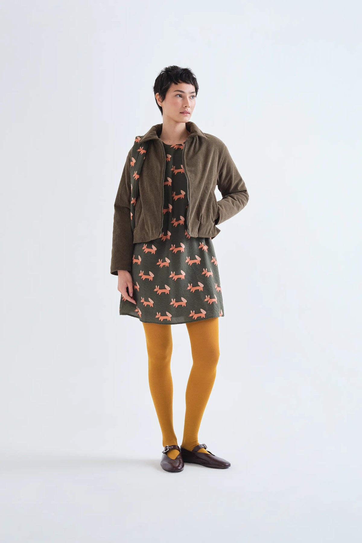 Vestido corto con estampado Volpe