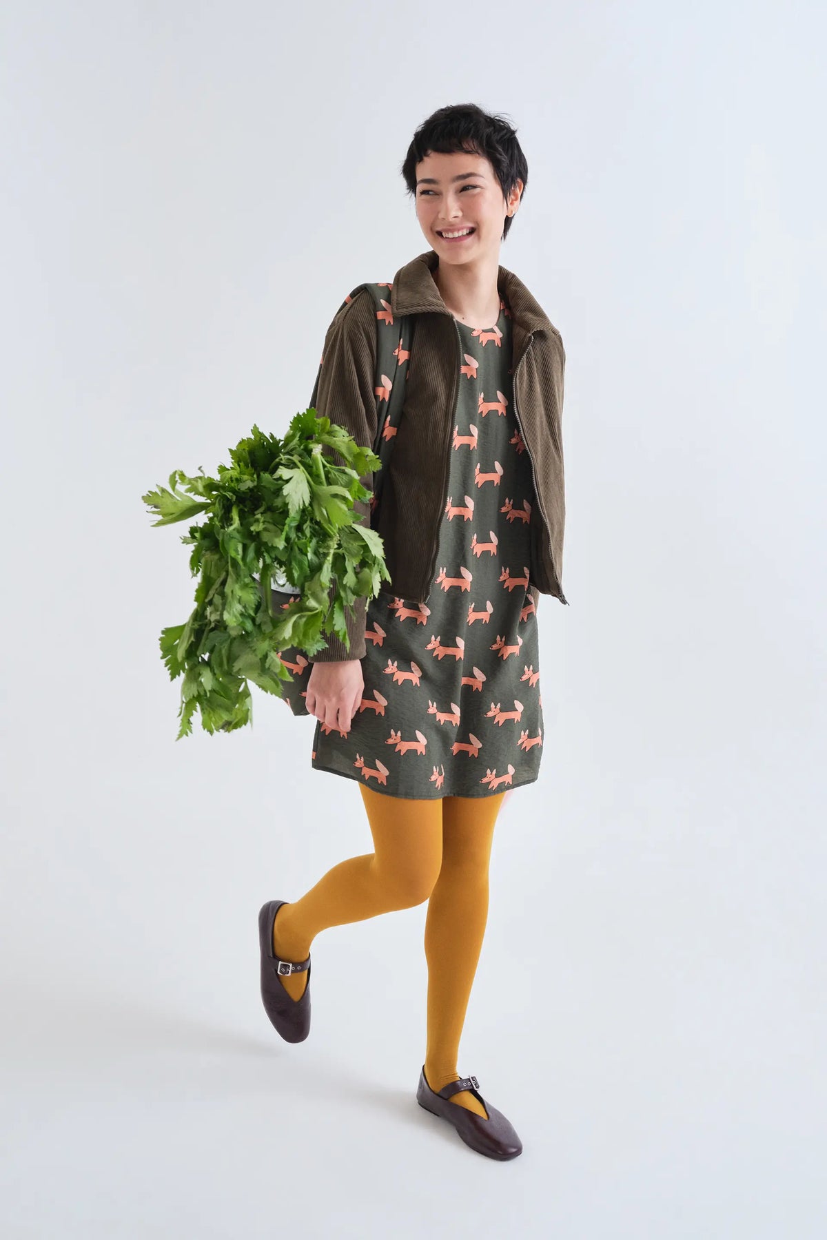 Vestido corto con estampado Volpe