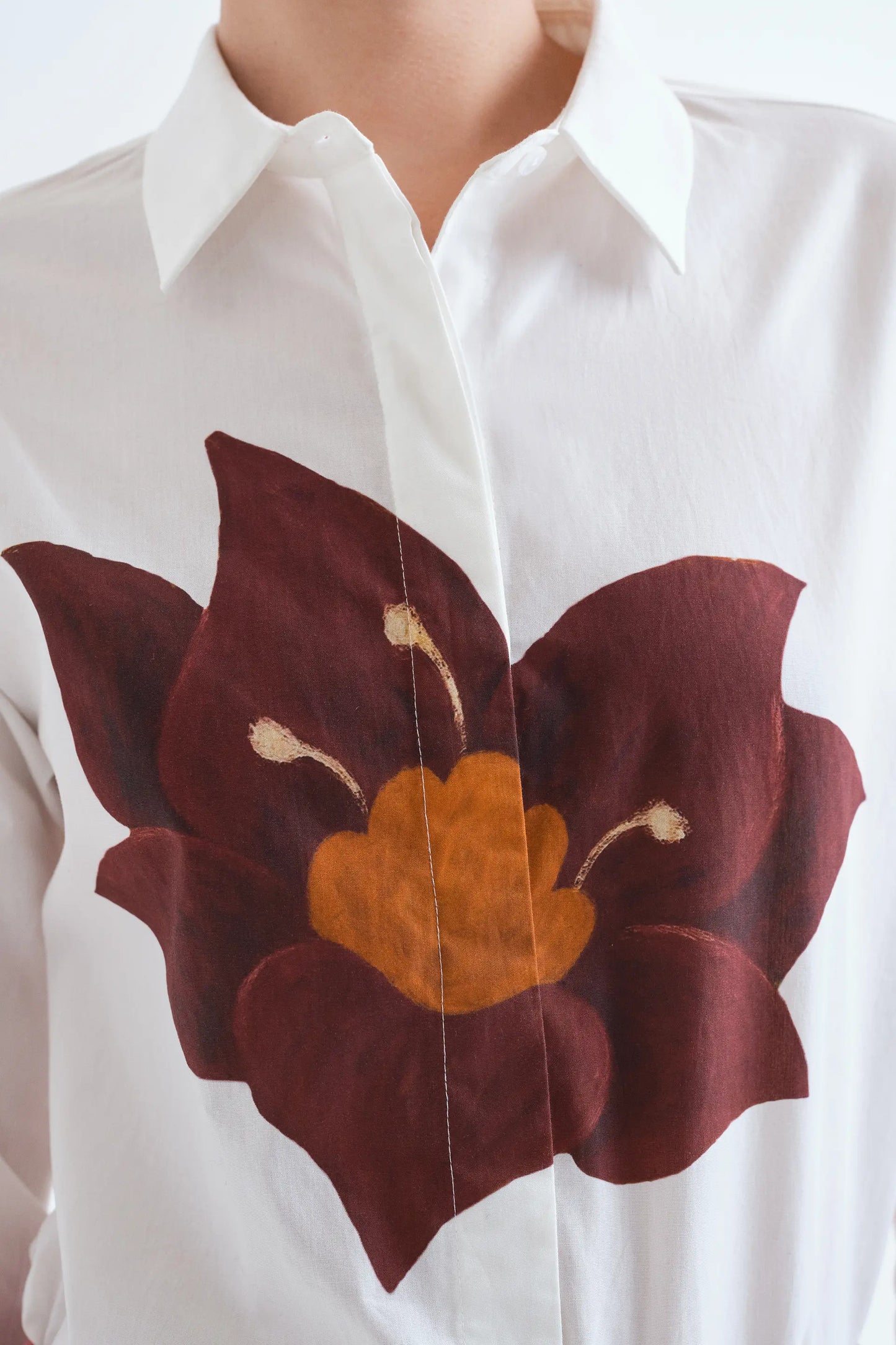 Camicia 100% cotone con stampa Flor Rivera