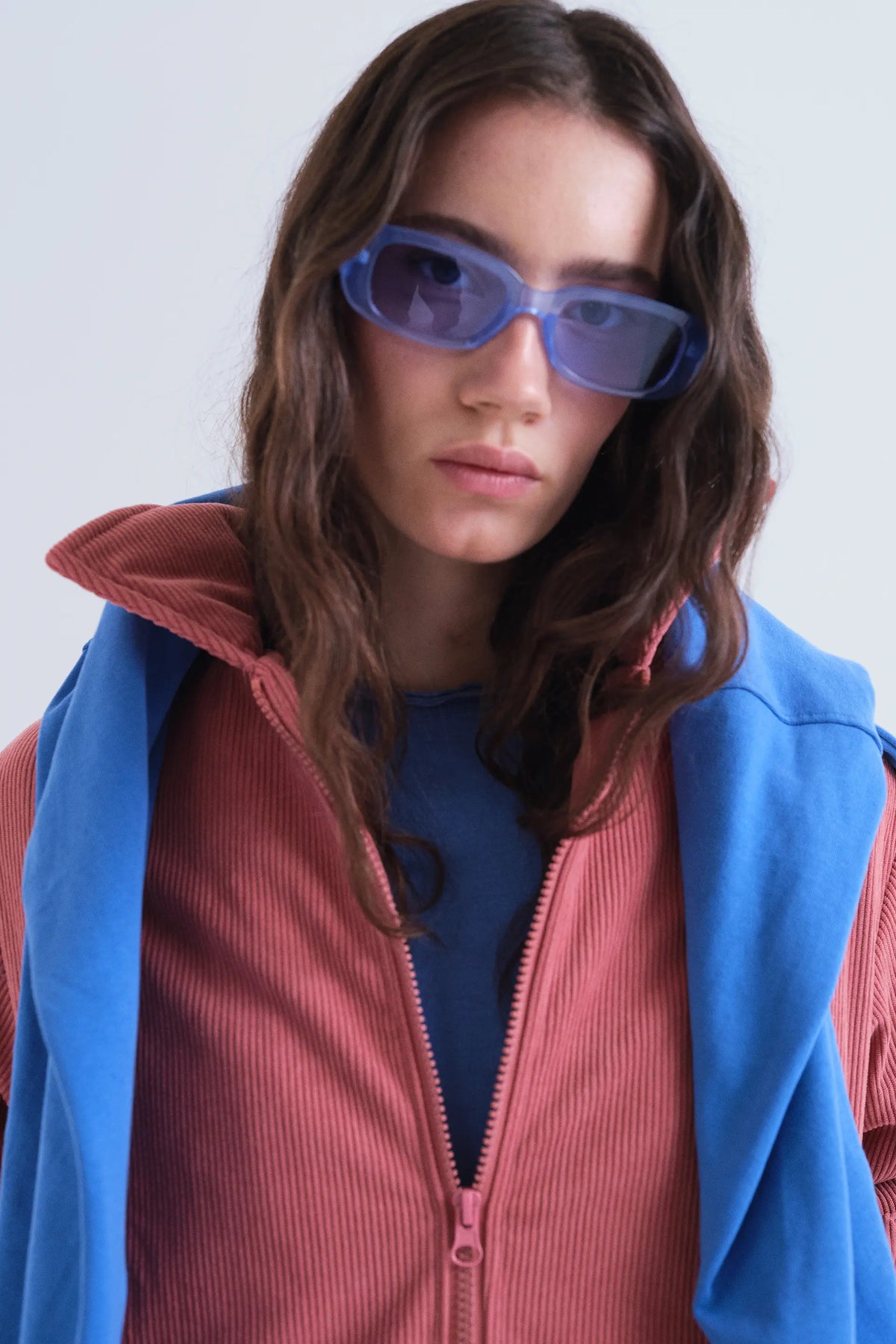 Chaqueta de pana rosa