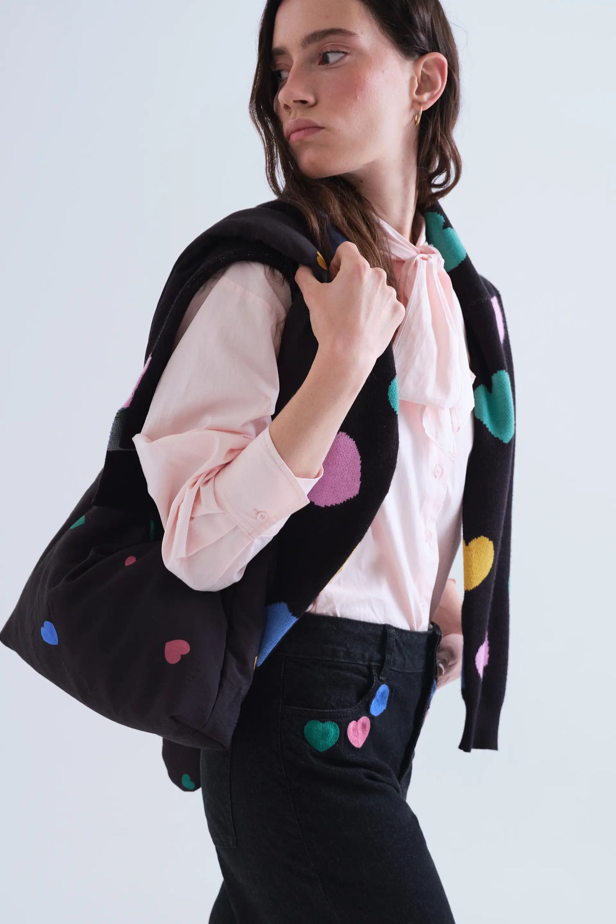 Candy print shoulder bag