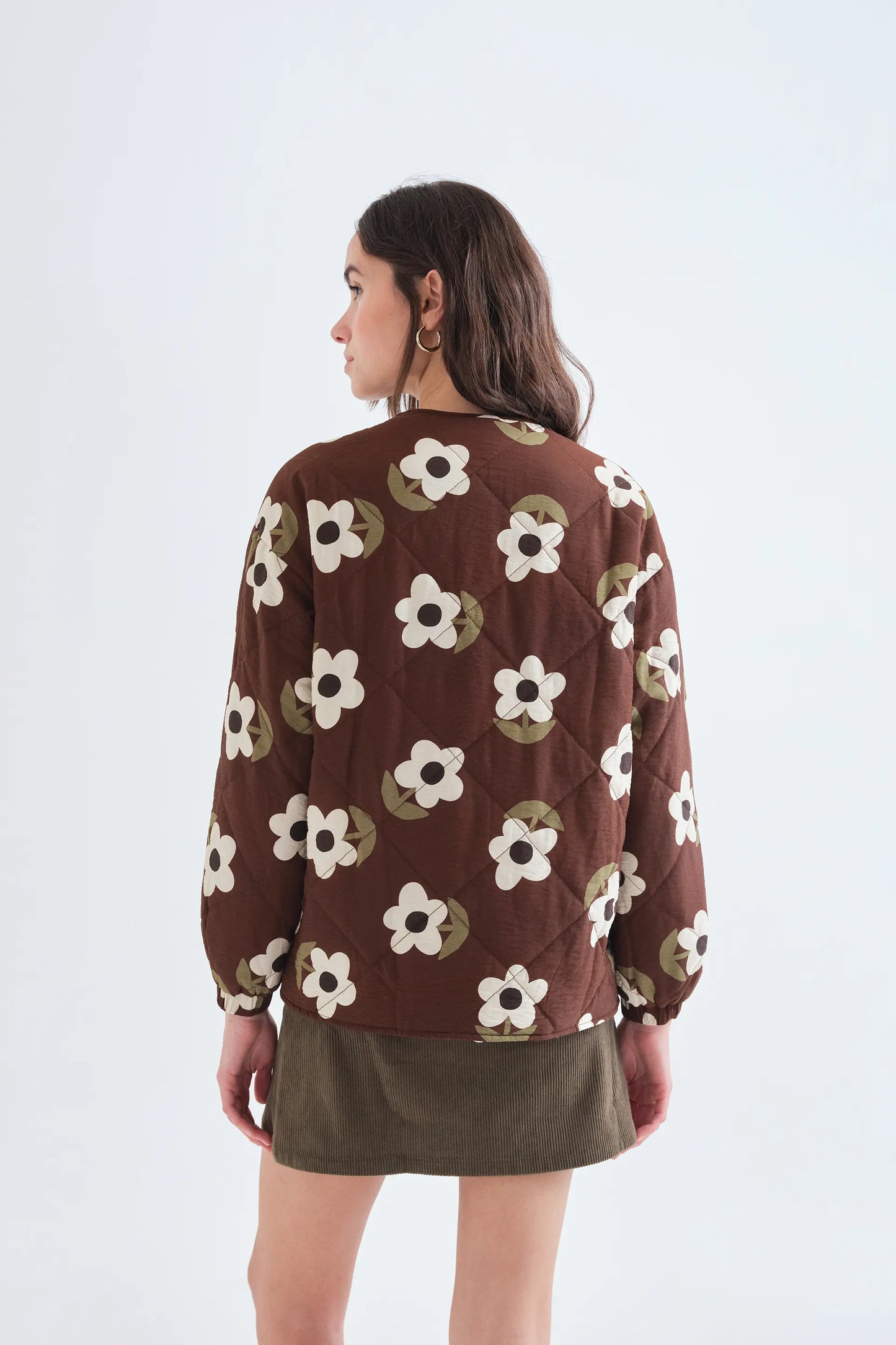 Padded jacket with Santini print