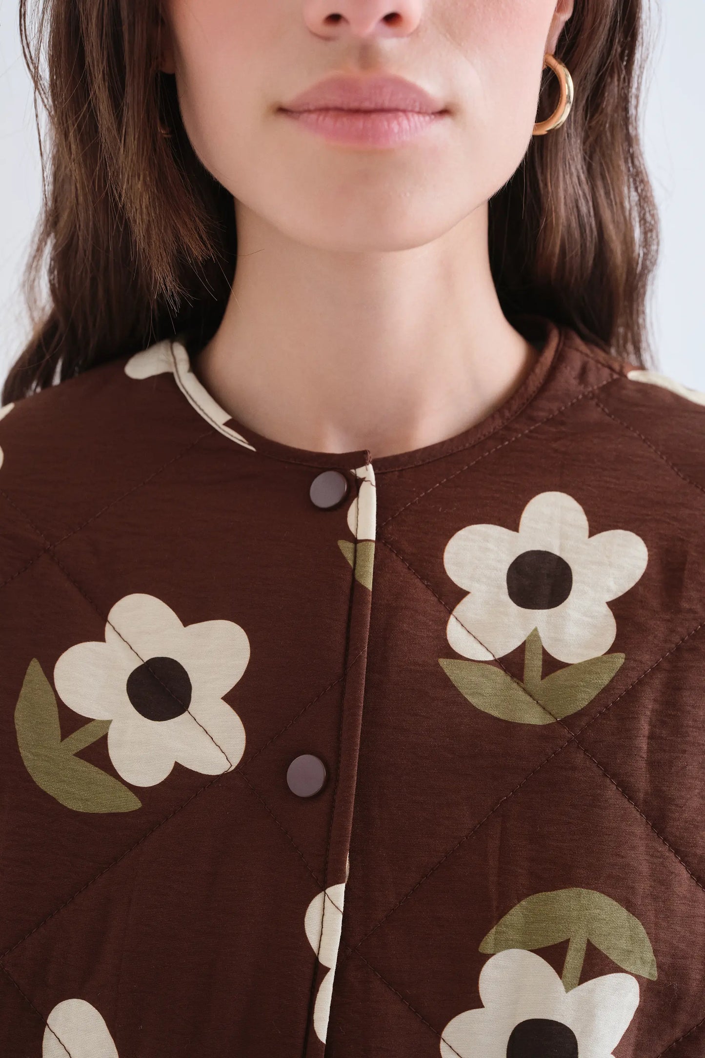 Padded jacket with Santini print