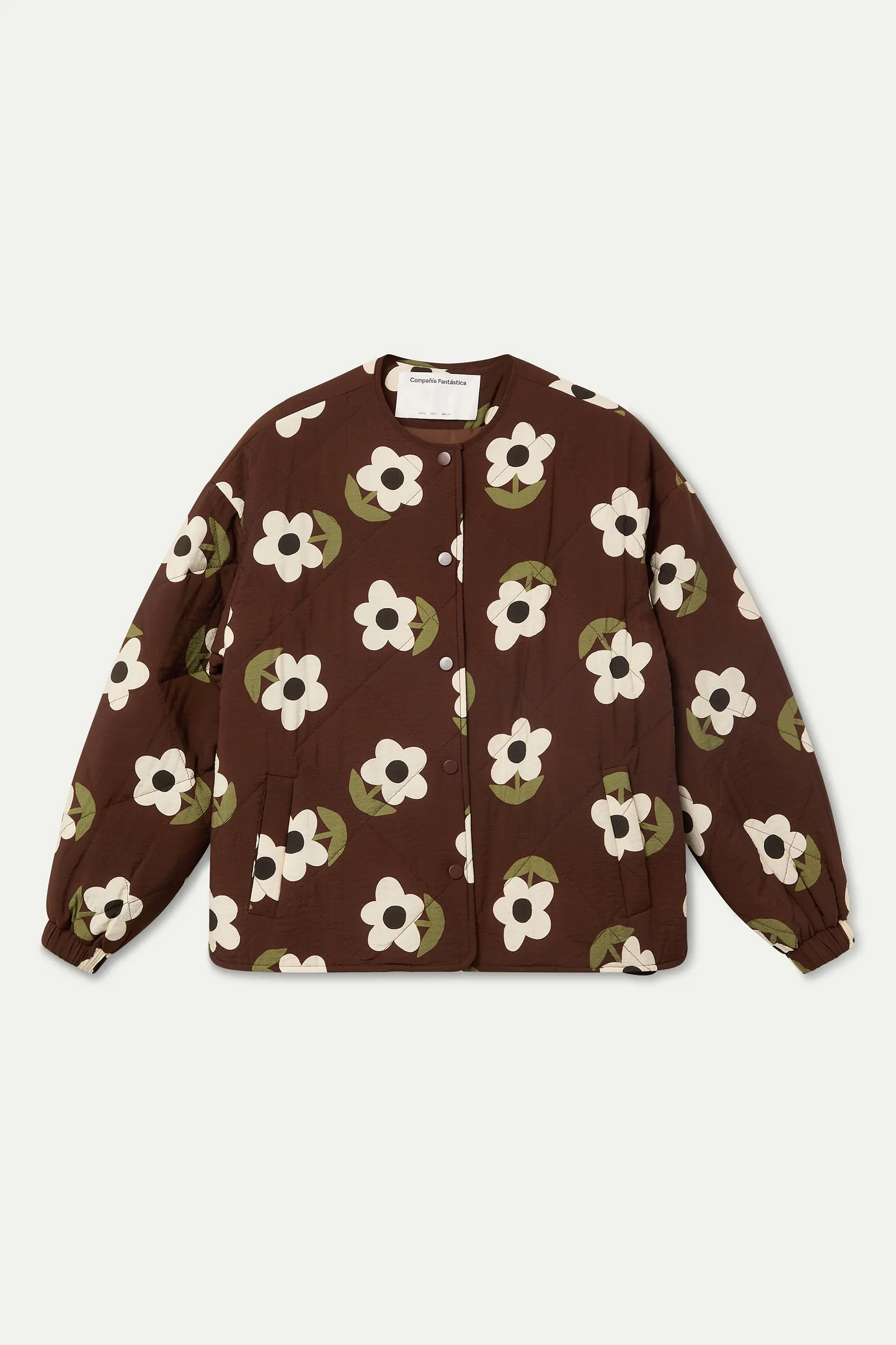 Padded jacket with Santini print