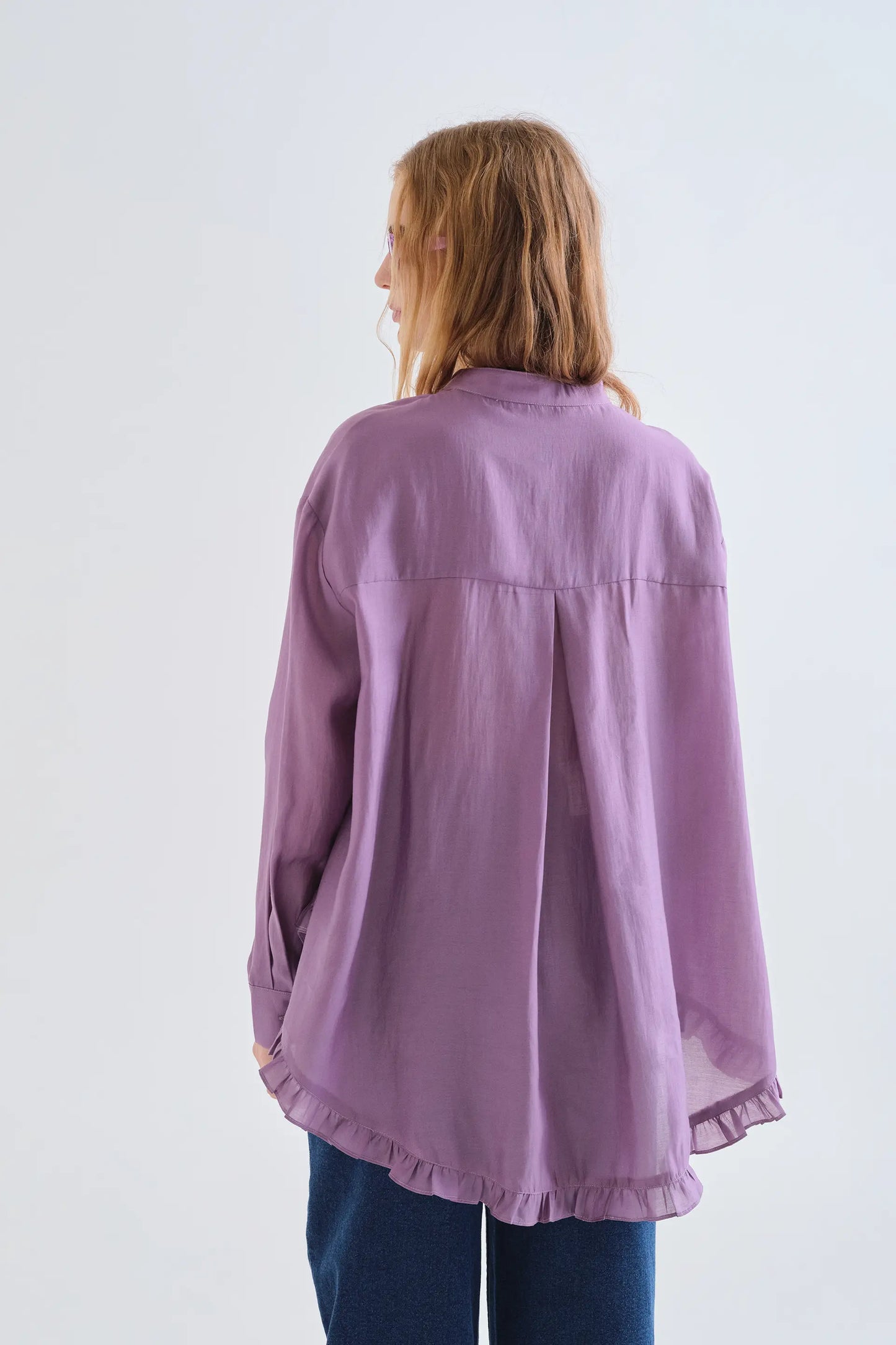 Camicia con foulard viola
