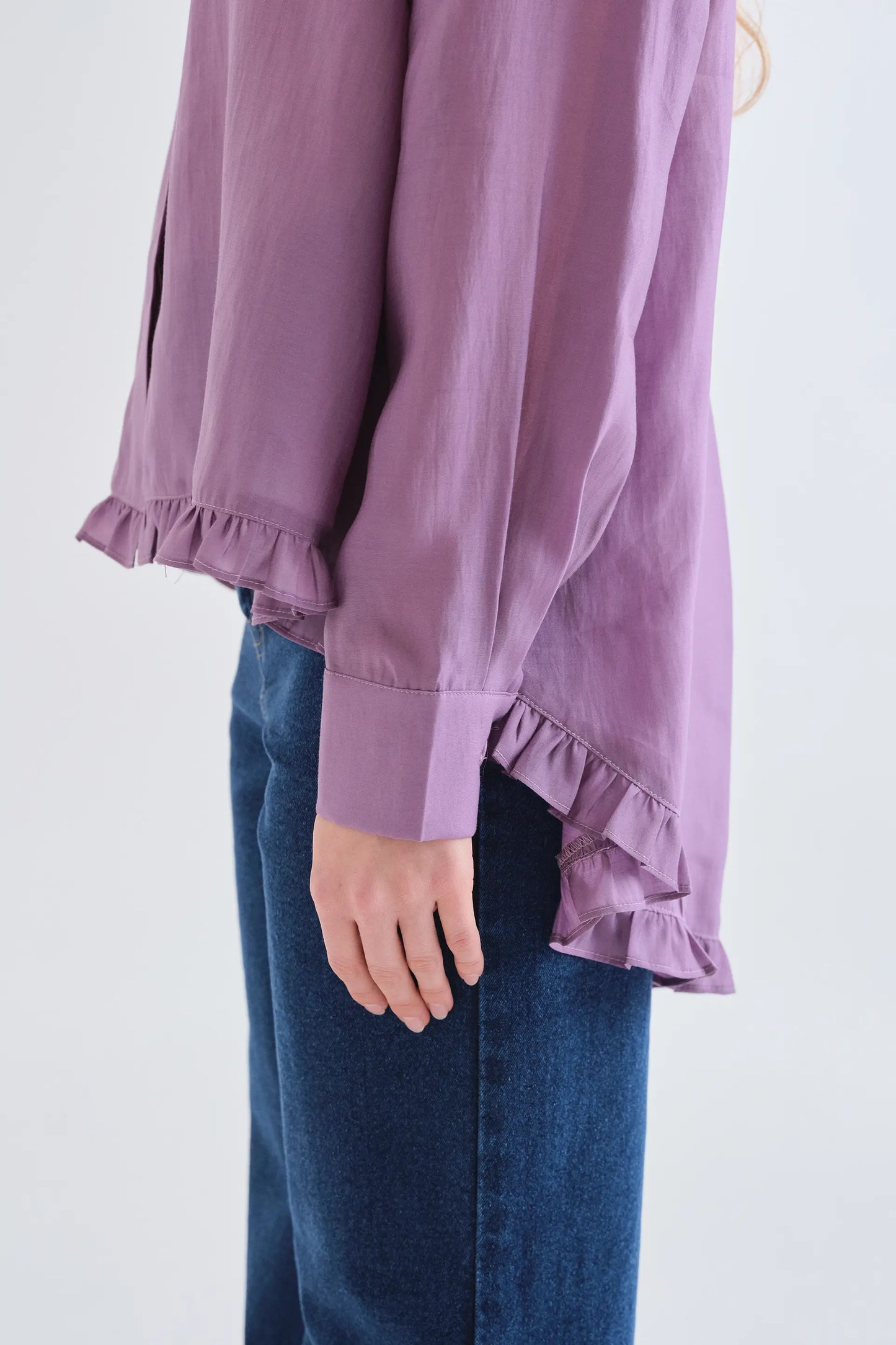 Camicia con foulard viola