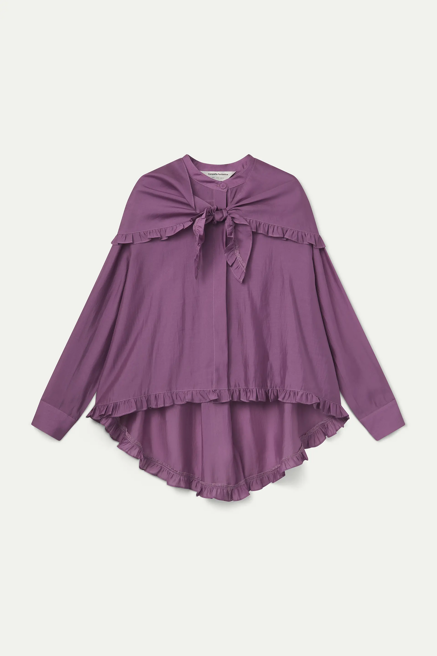 Camicia con foulard viola