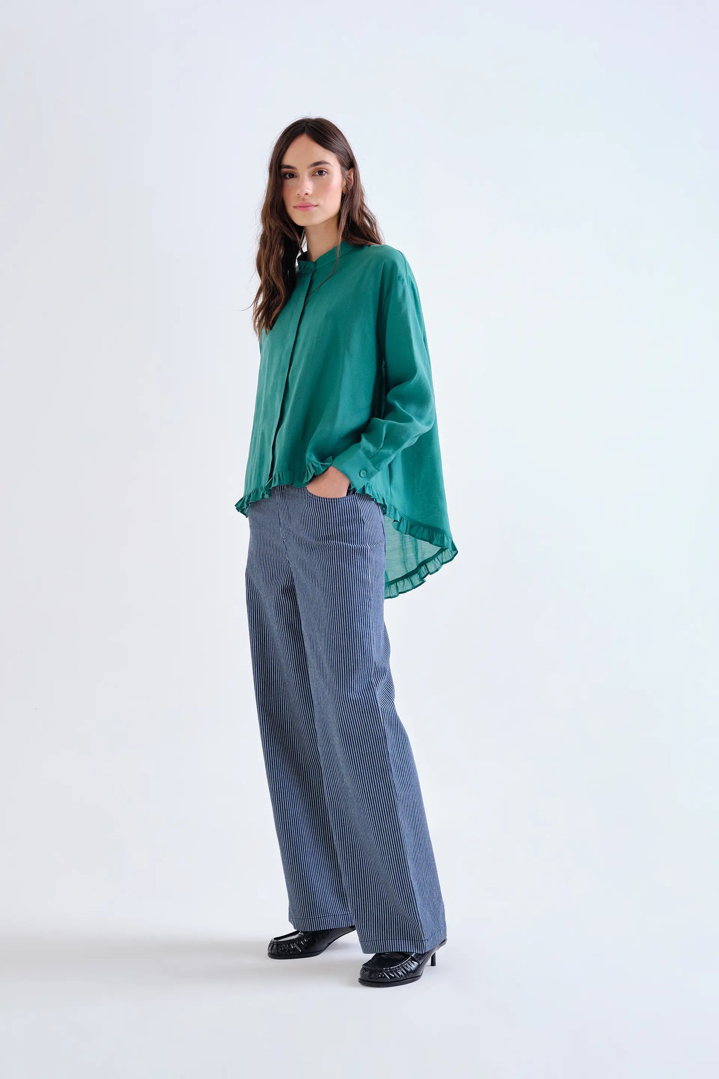 Camicia con fazzoletto verde