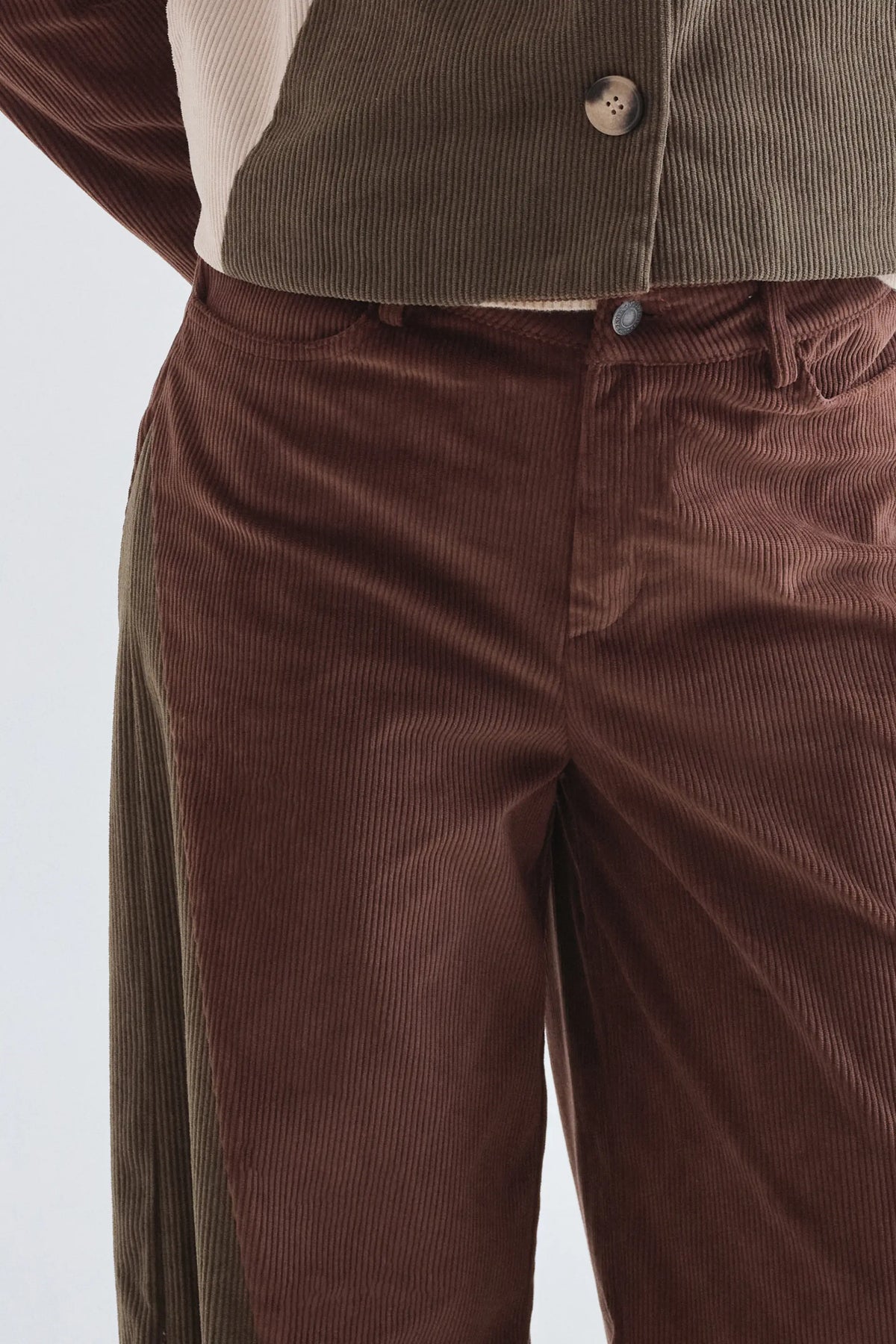 Pantaloni di velluto a coste multicolore