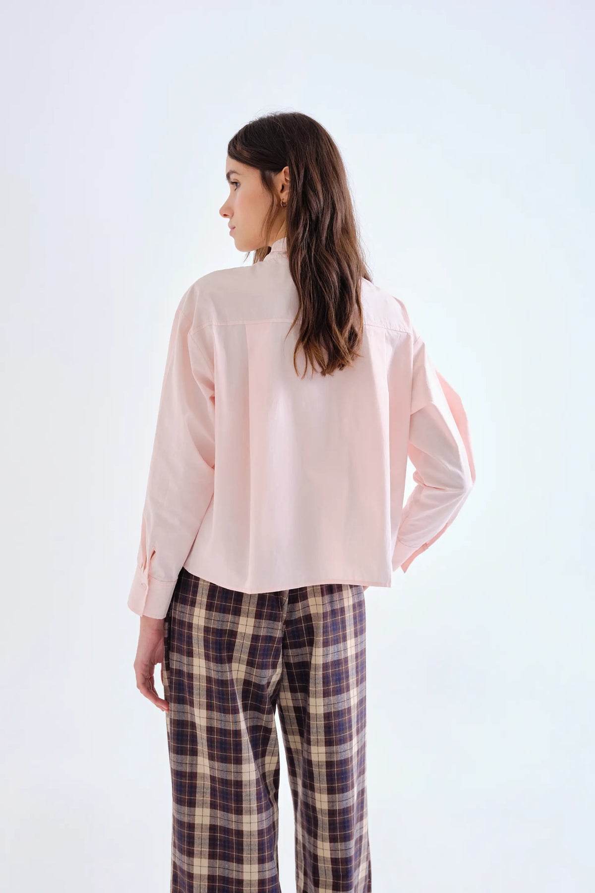 Camicia con fiocco 100% cotone rosa