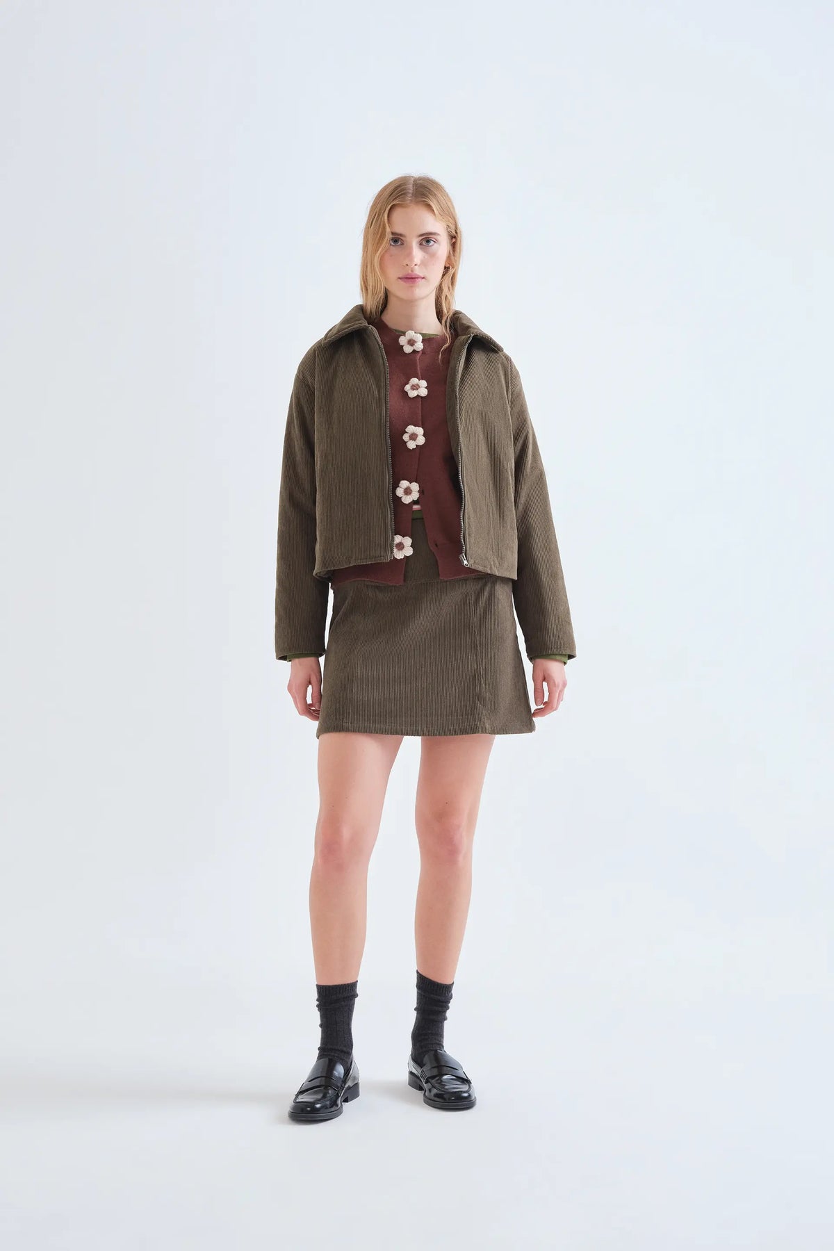 Chaqueta de pana verde