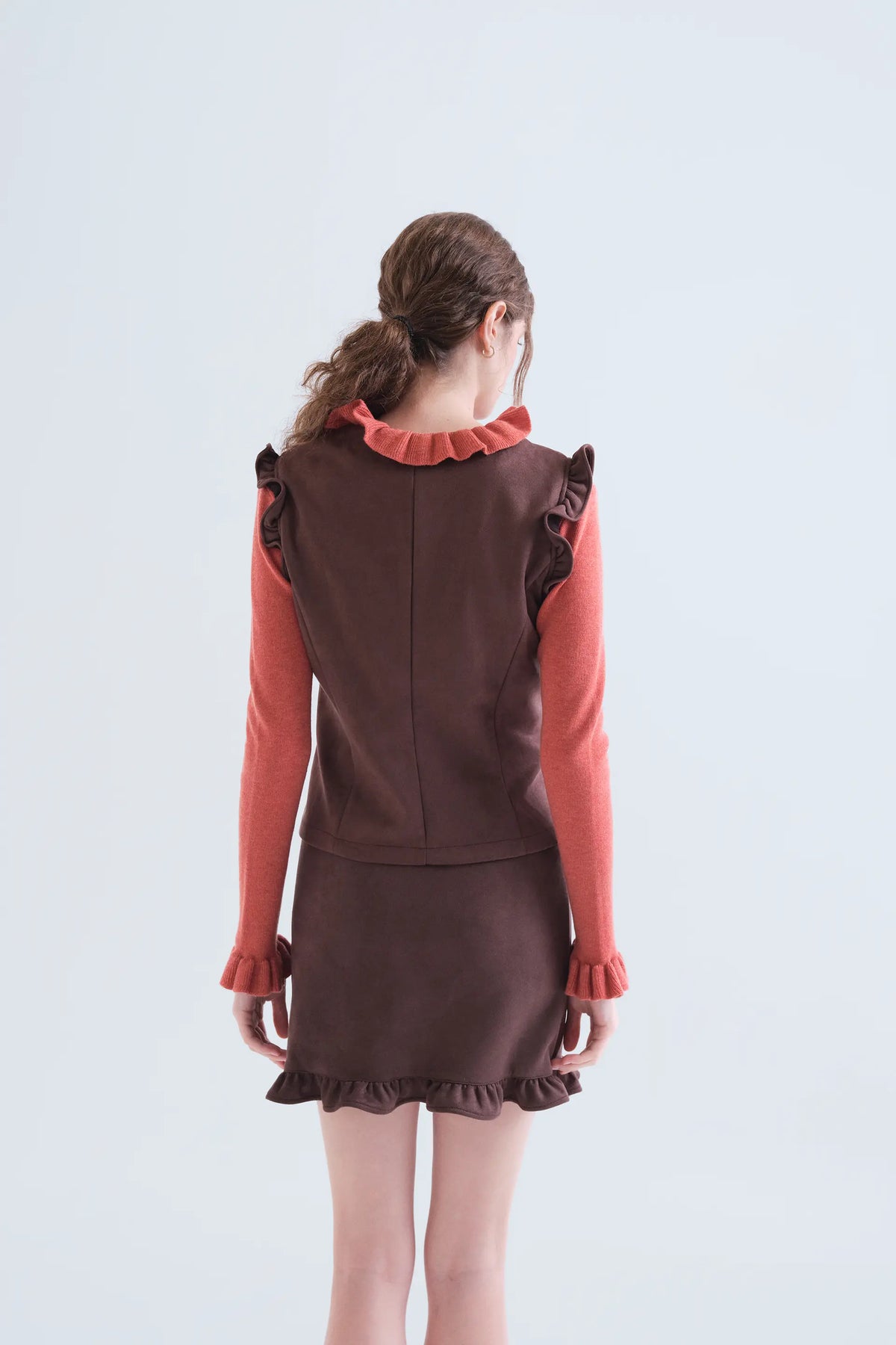 Brown suede vest