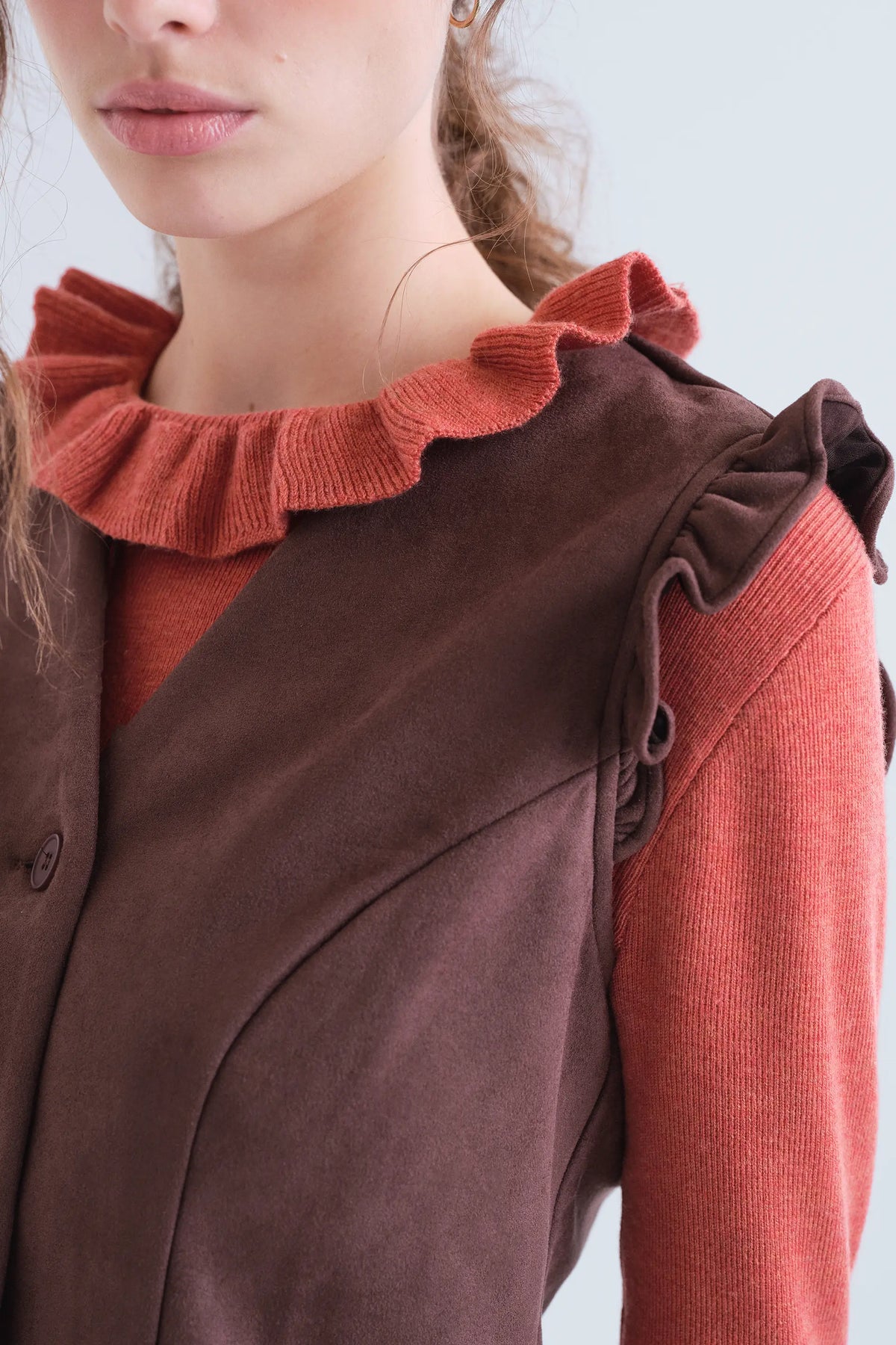 Brown suede vest