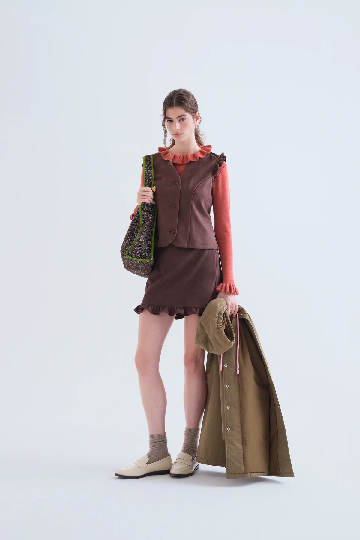 Brown suede vest