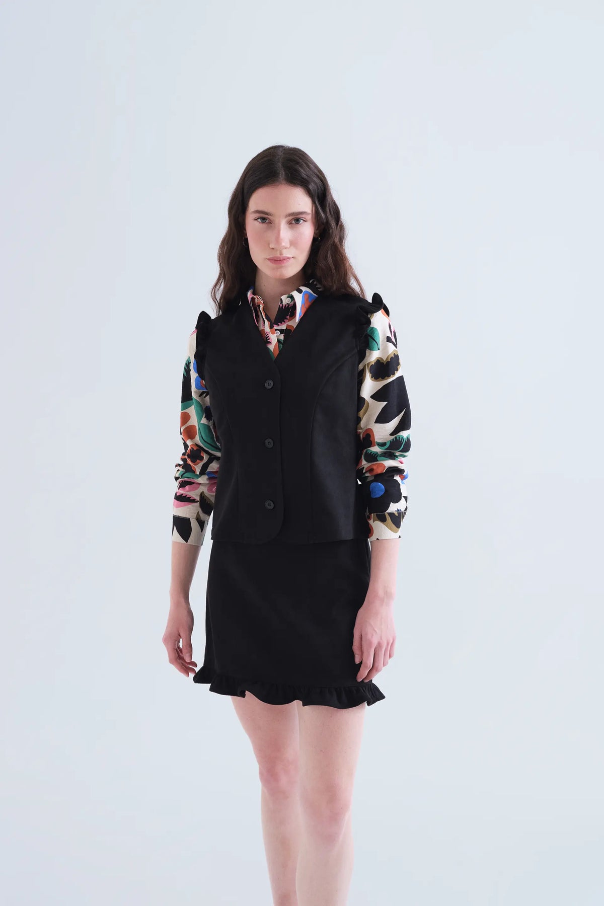 Black suede vest