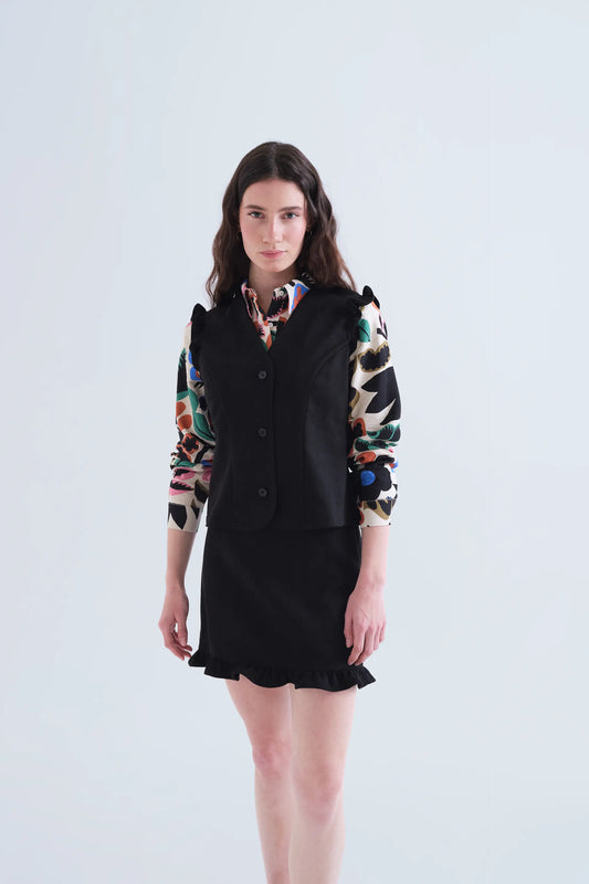 Black suede vest