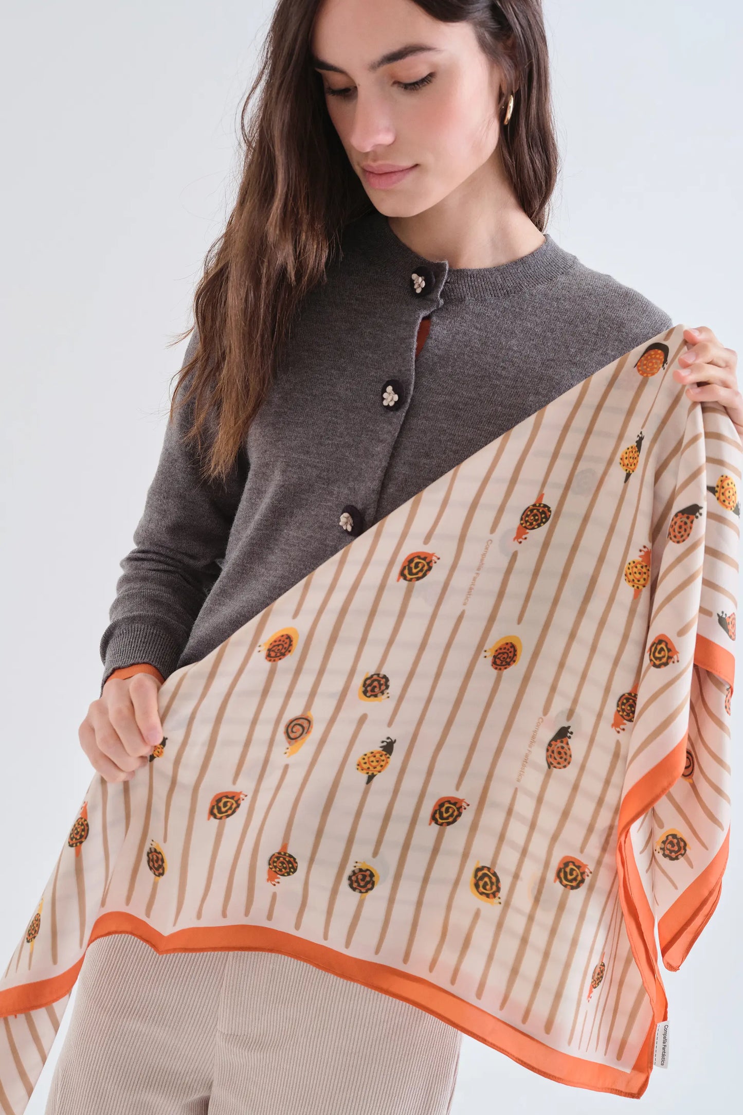 Scarf with snail print