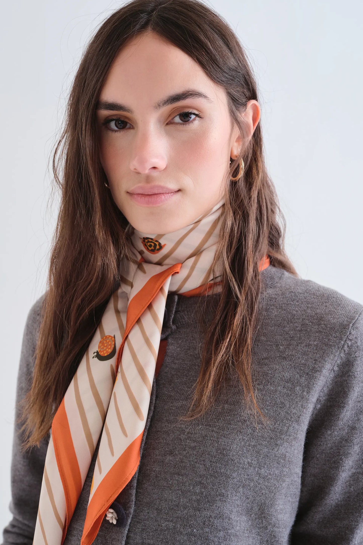 Scarf with snail print