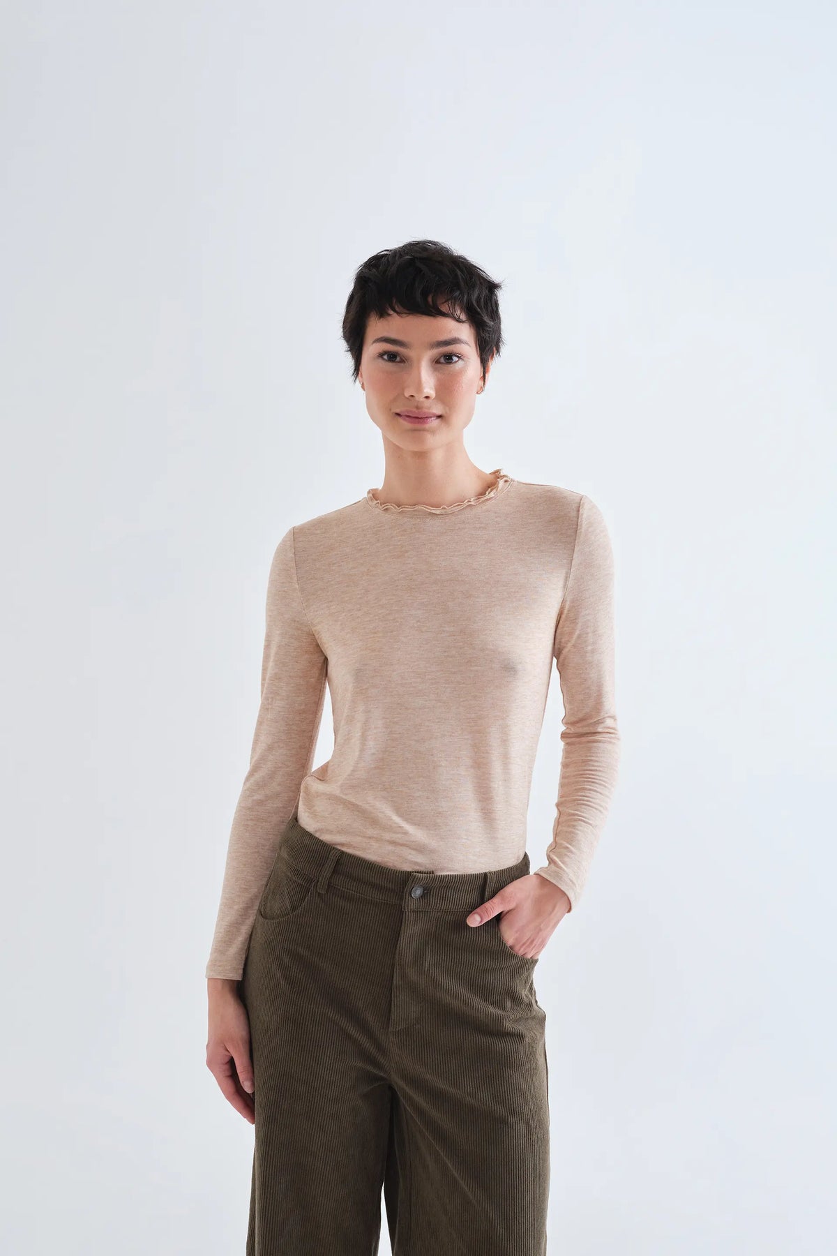 T-shirt basica beige