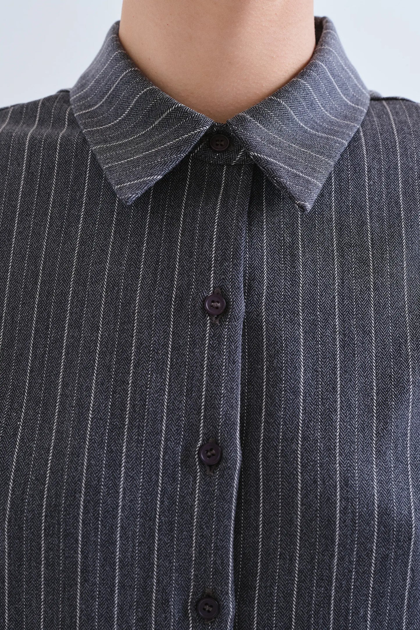 Gray pinstripe shirt
