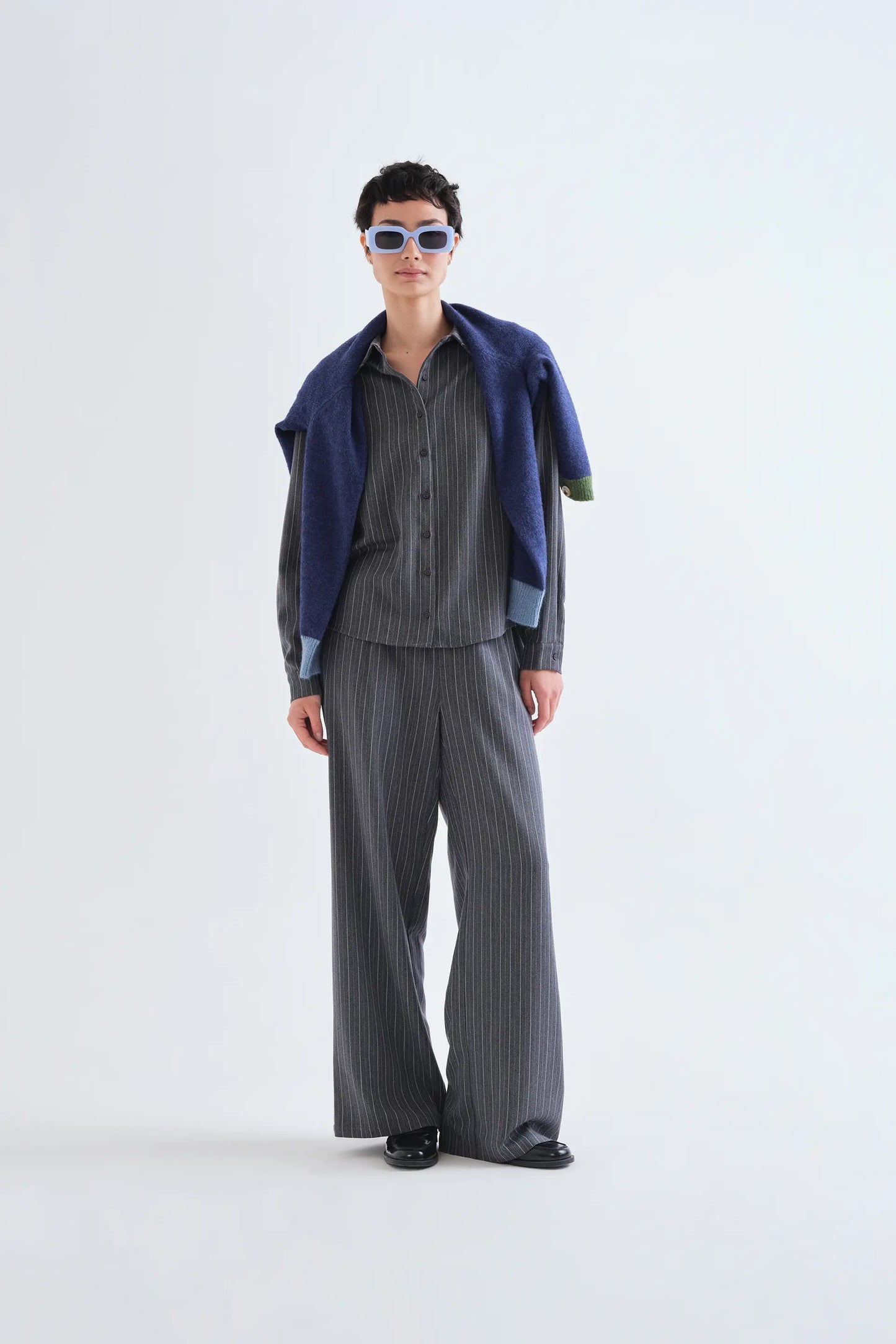 Gray pinstripe shirt