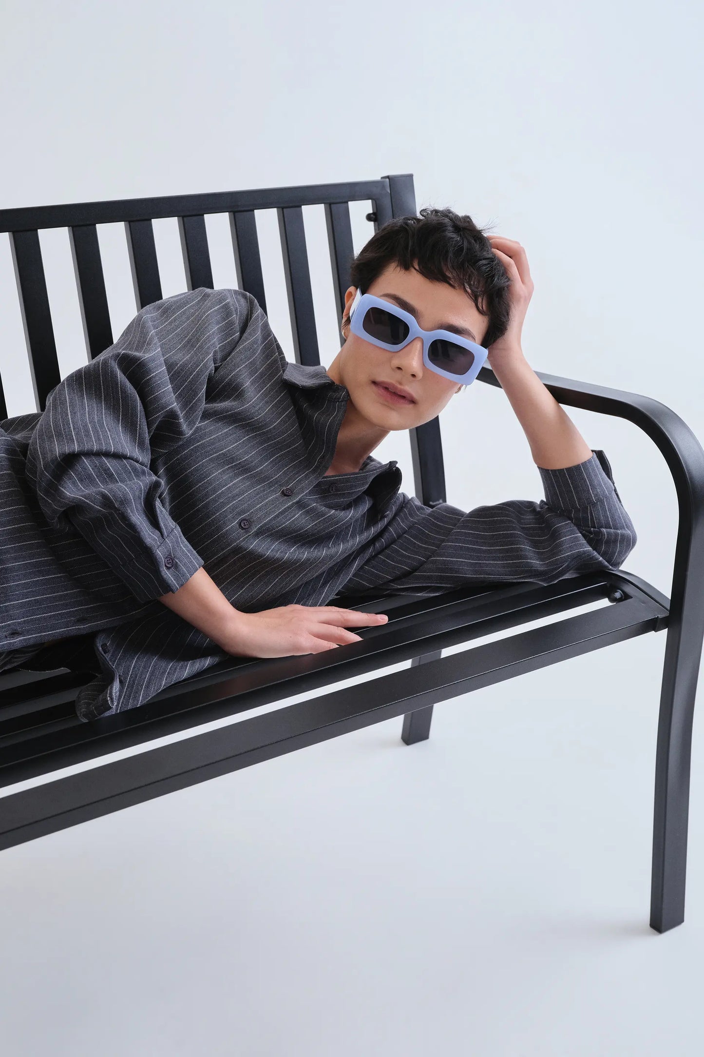 Gray pinstripe shirt