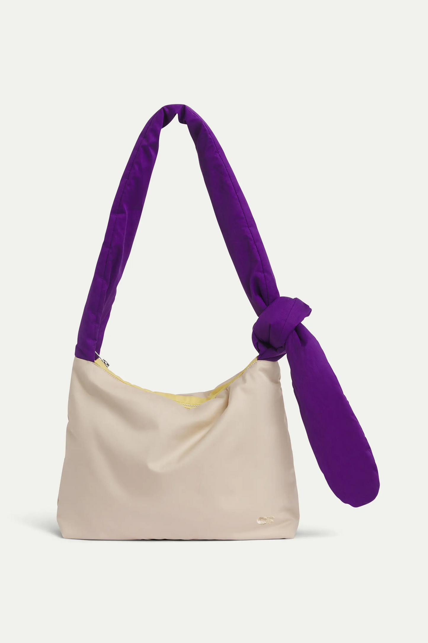 Off-white and purple multicolor shoulder bag