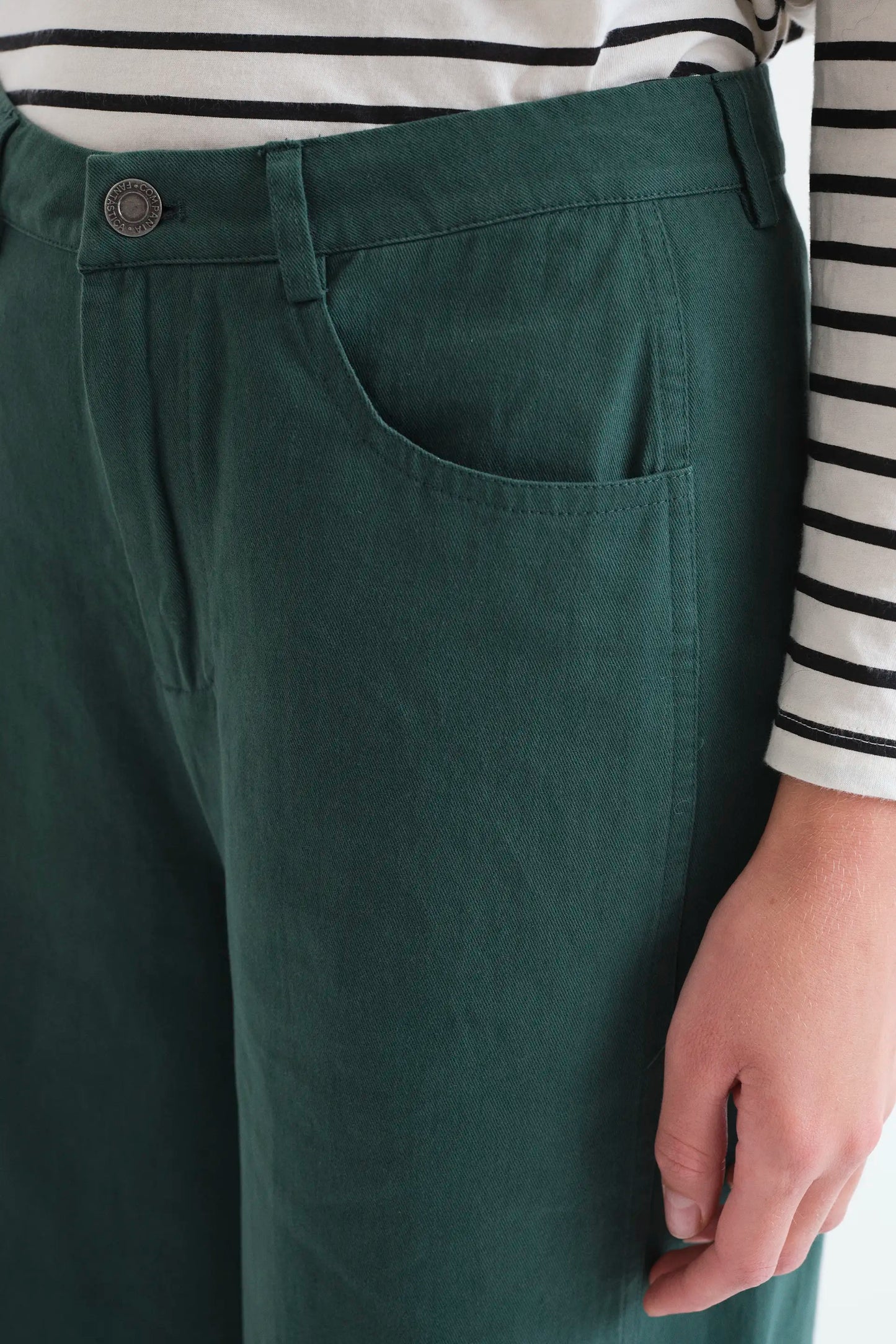 100% petrol green cotton jeans