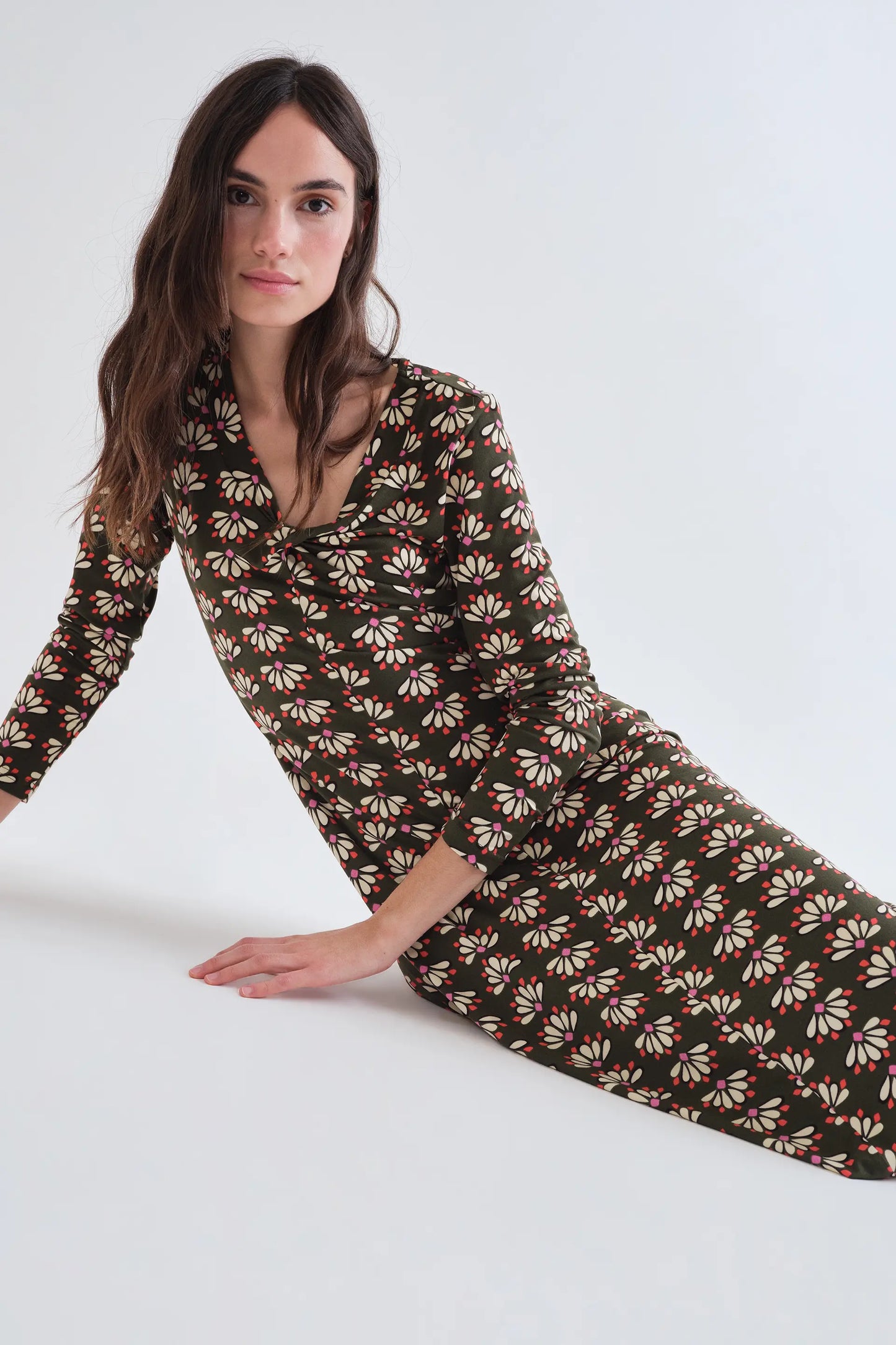 Midi dress with Geometric print