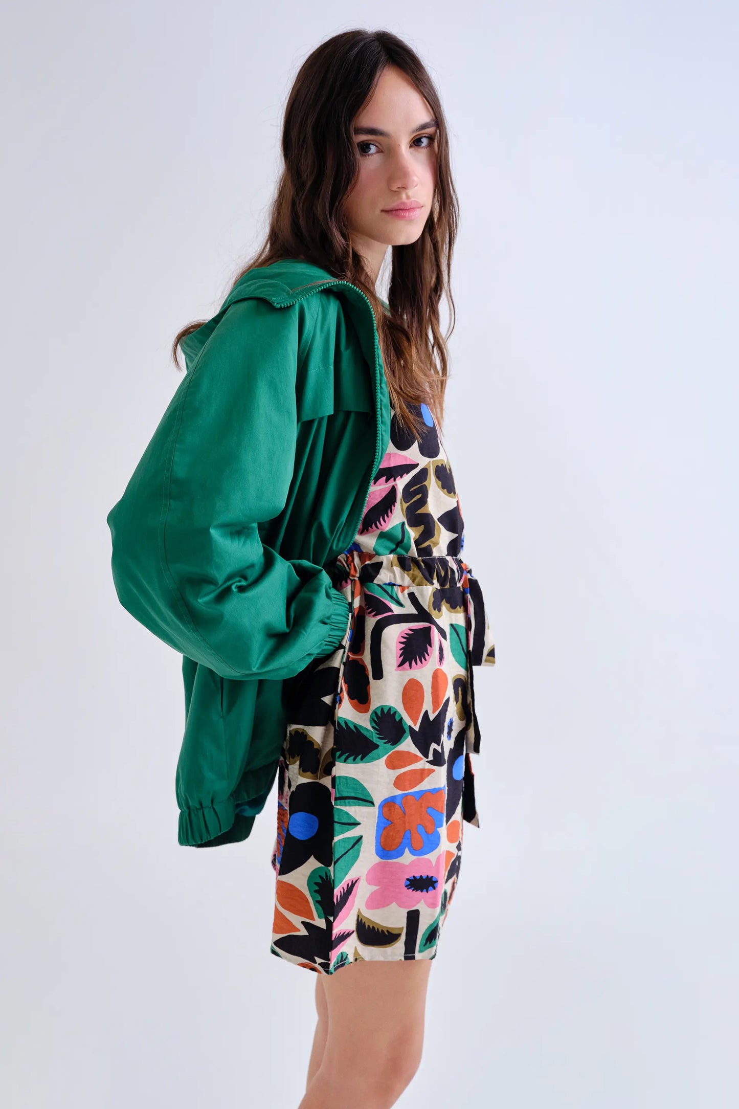 Short dress with Neo Garden print