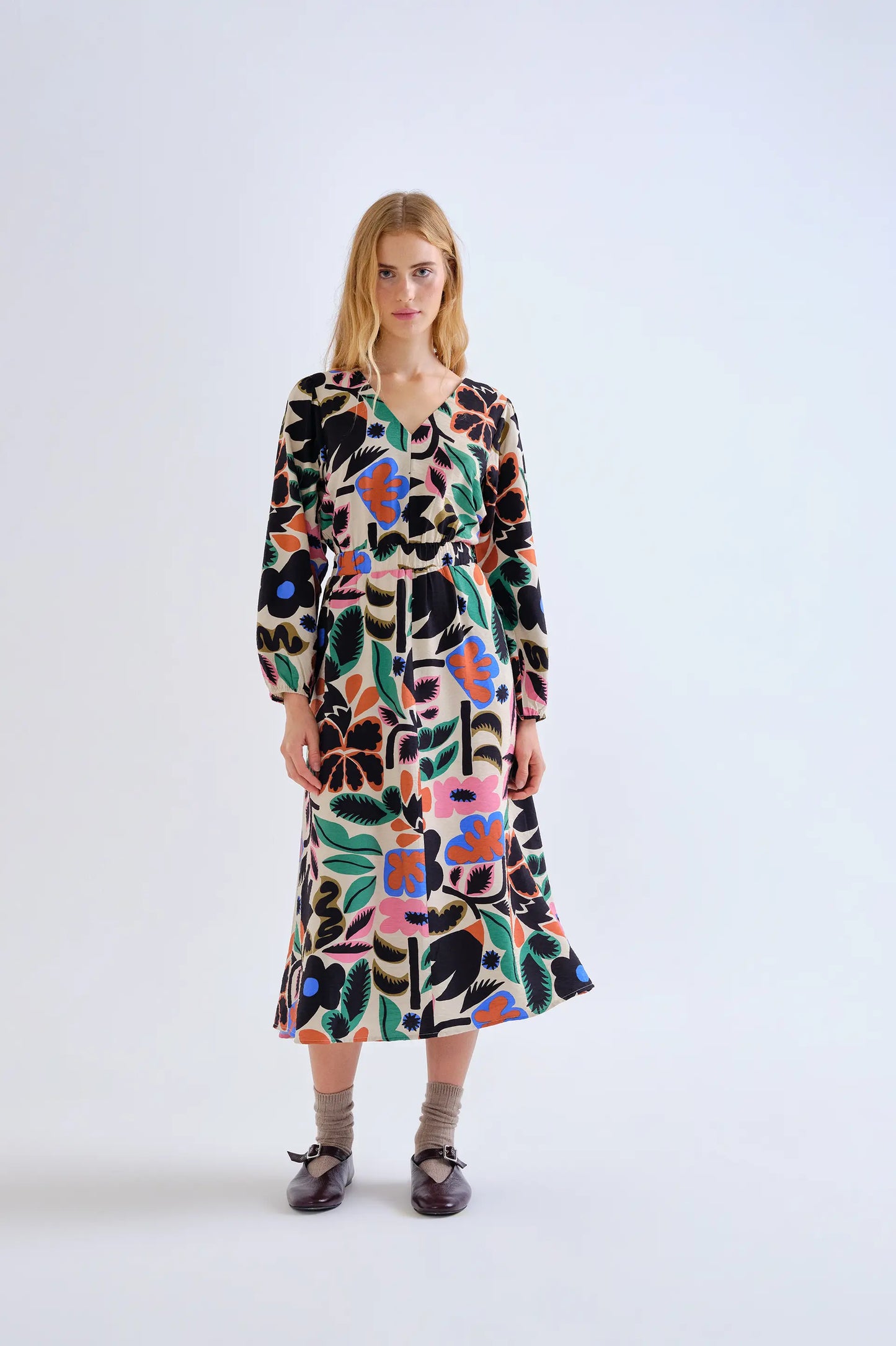 Abito midi con stampa Neo Garden